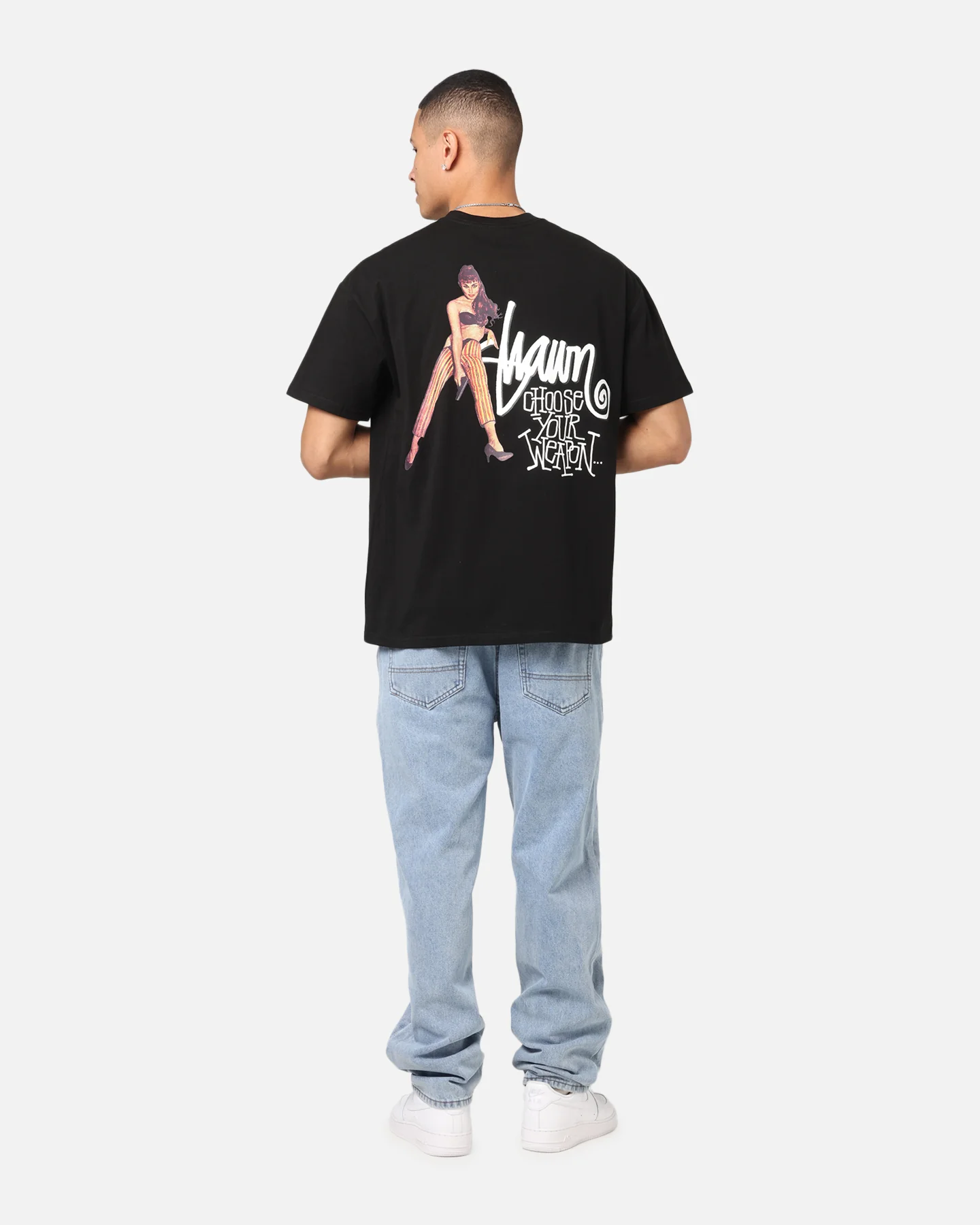 S Double Choose Your Weapon T-Shirt Washed Black - Image 3