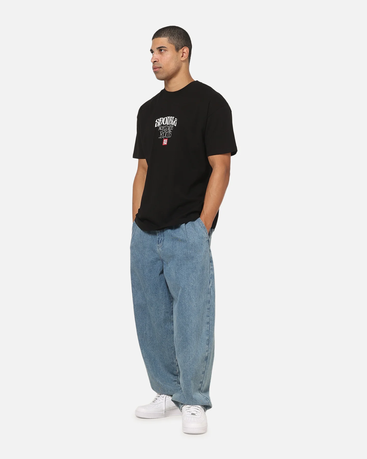 S Double Citreon T-Shirt Pigment Black - Image 4