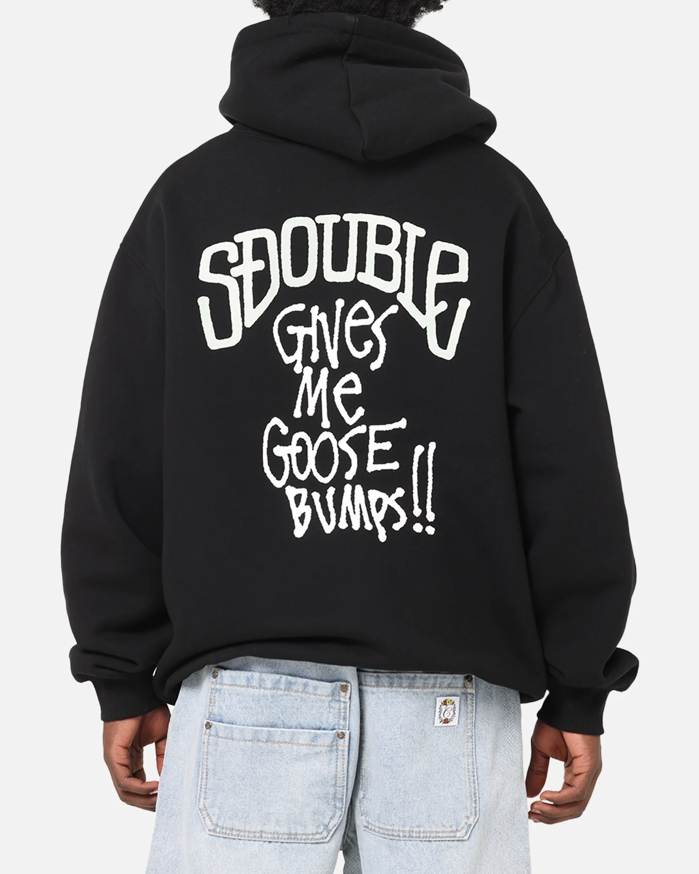 S Double Goosebumps Hoodie Washed Black