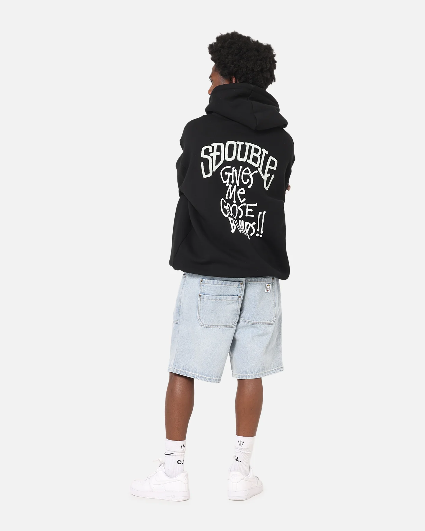 S Double Goosebumps Hoodie Washed Black - Image 3