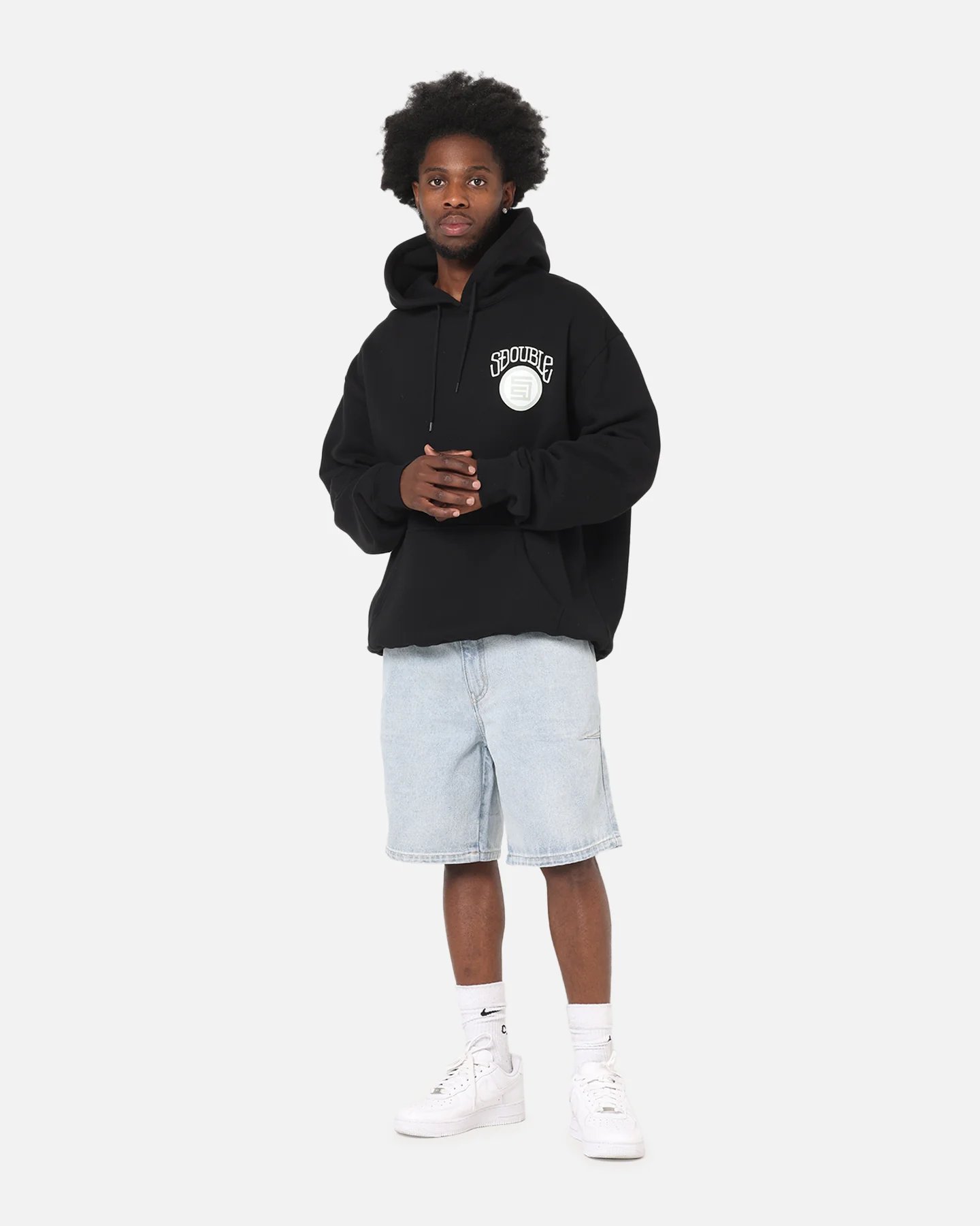 S Double Goosebumps Hoodie Washed Black - Image 4