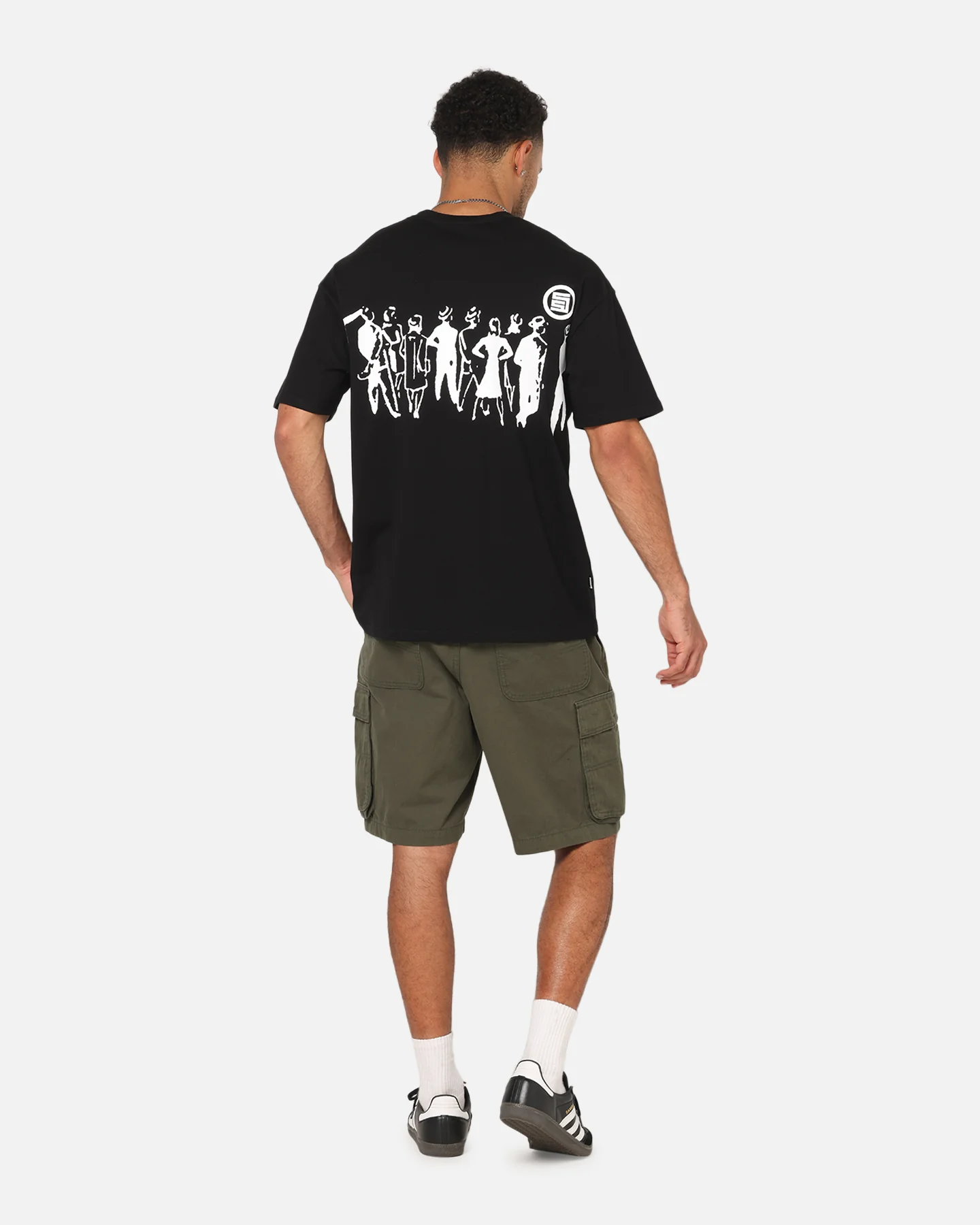 S Double People Stripe T-Shirt Black - Image 4