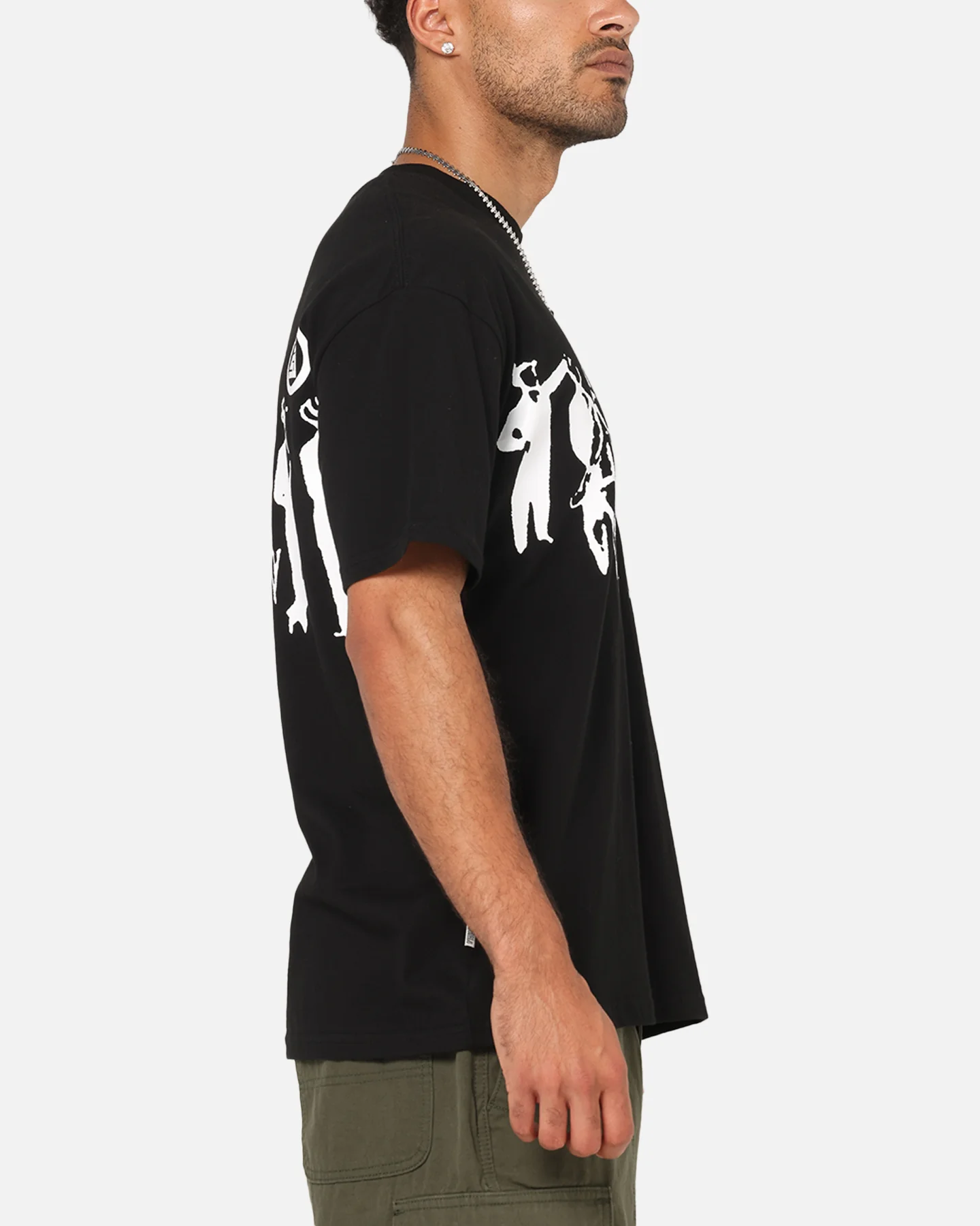S Double People Stripe T-Shirt Black - Image 5