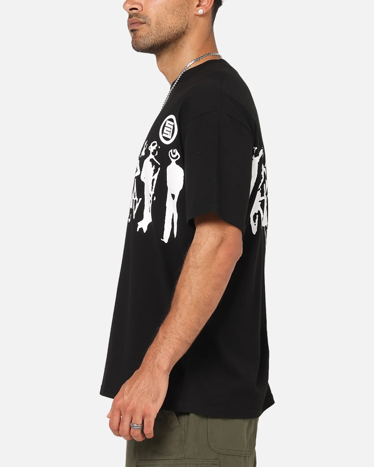 S Double People Stripe T-Shirt Black - Image 6