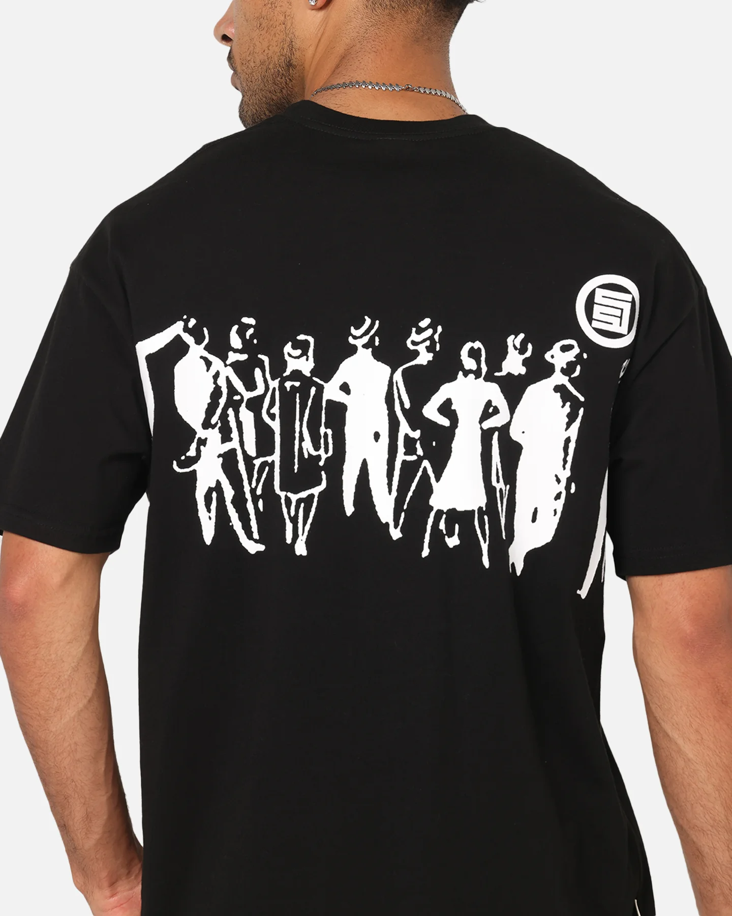 S Double People Stripe T-Shirt Black - Image 8