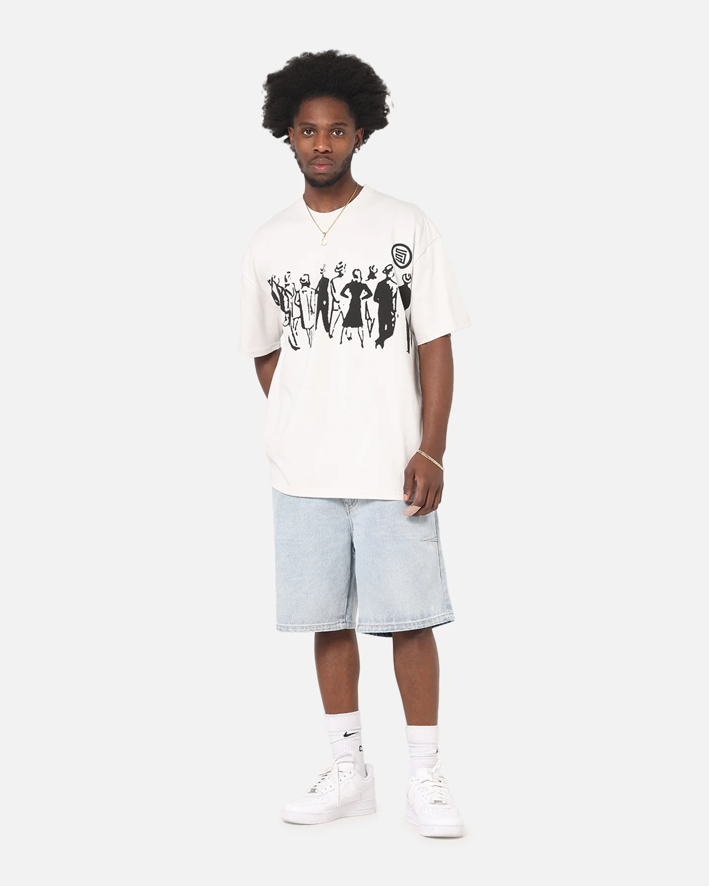 S Double People Stripe T-Shirt Pigment Grey - Image 3