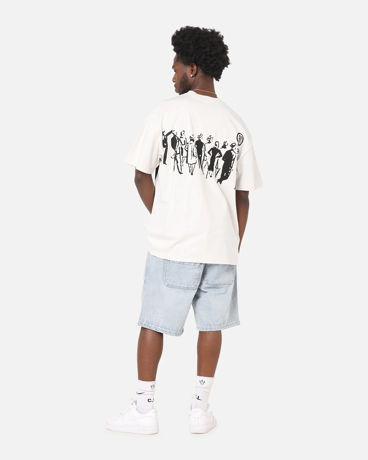 S Double People Stripe T-Shirt Pigment Grey - Image 4