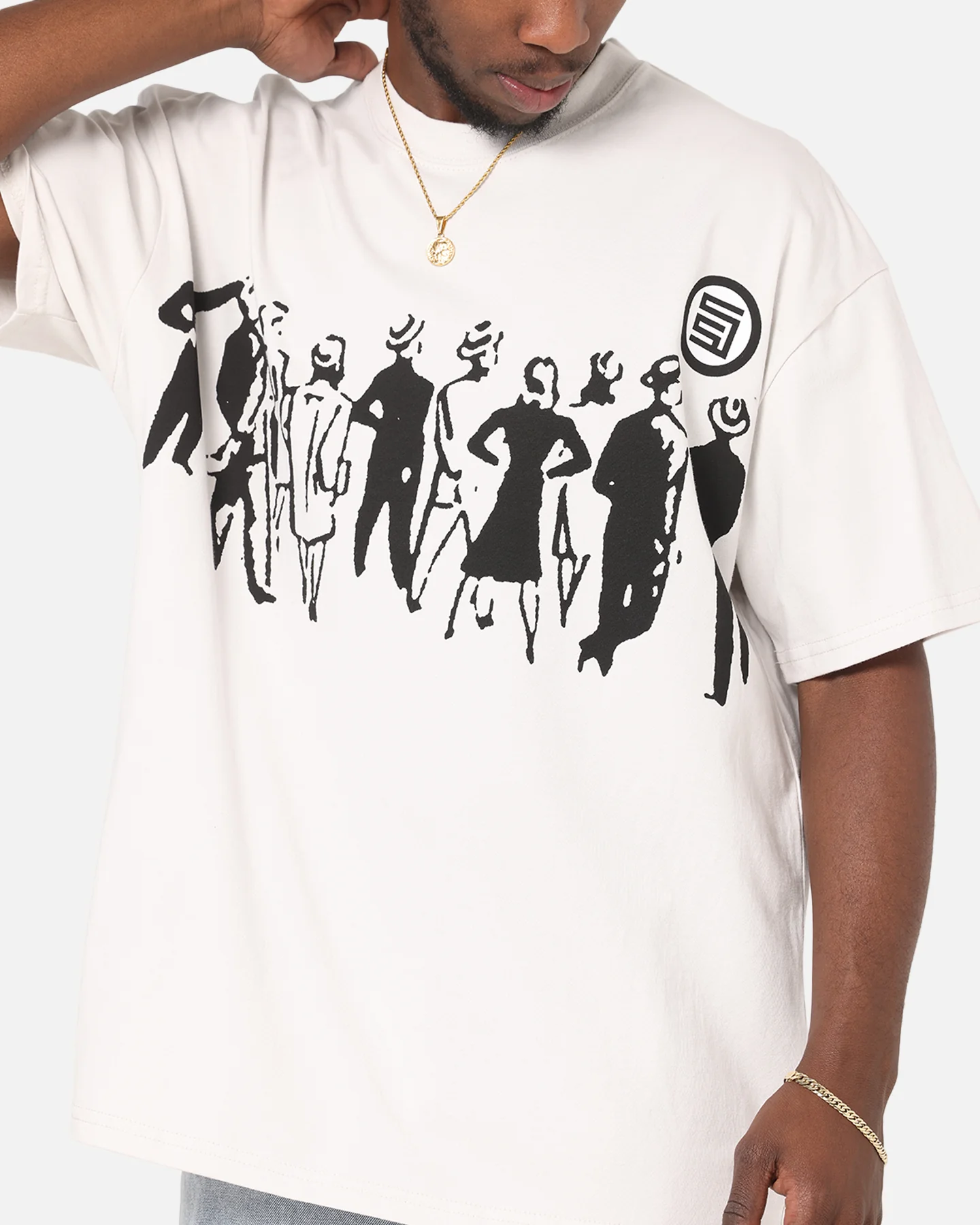 S Double People Stripe T-Shirt Pigment Grey - Image 8