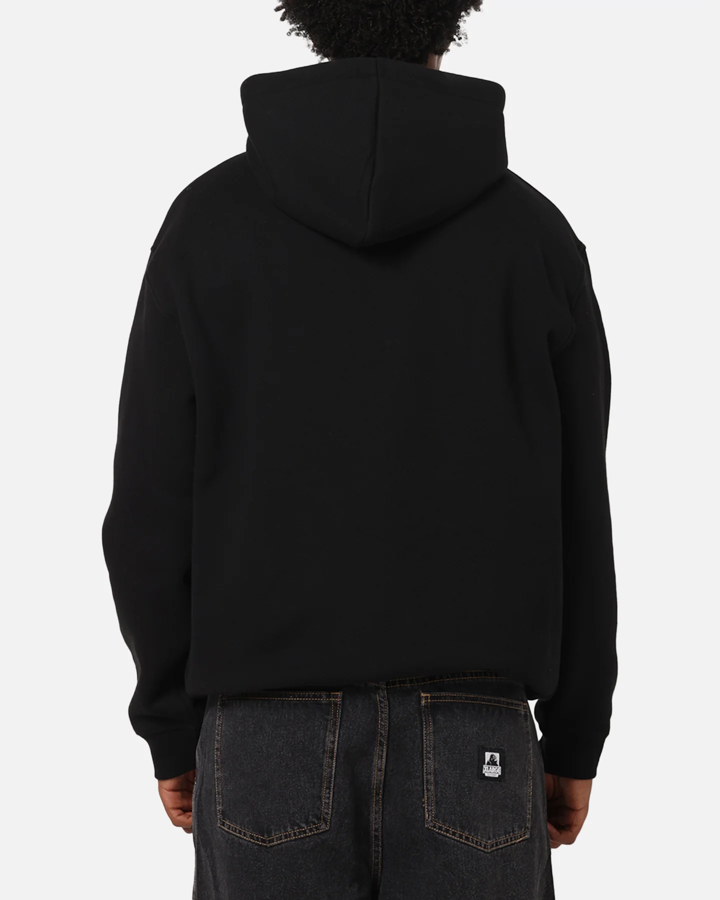 S Double Small Stock Hoodie Black - Image 3