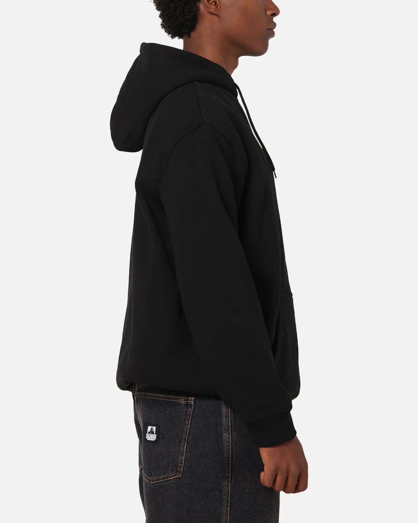 S Double Small Stock Hoodie Black - Image 4