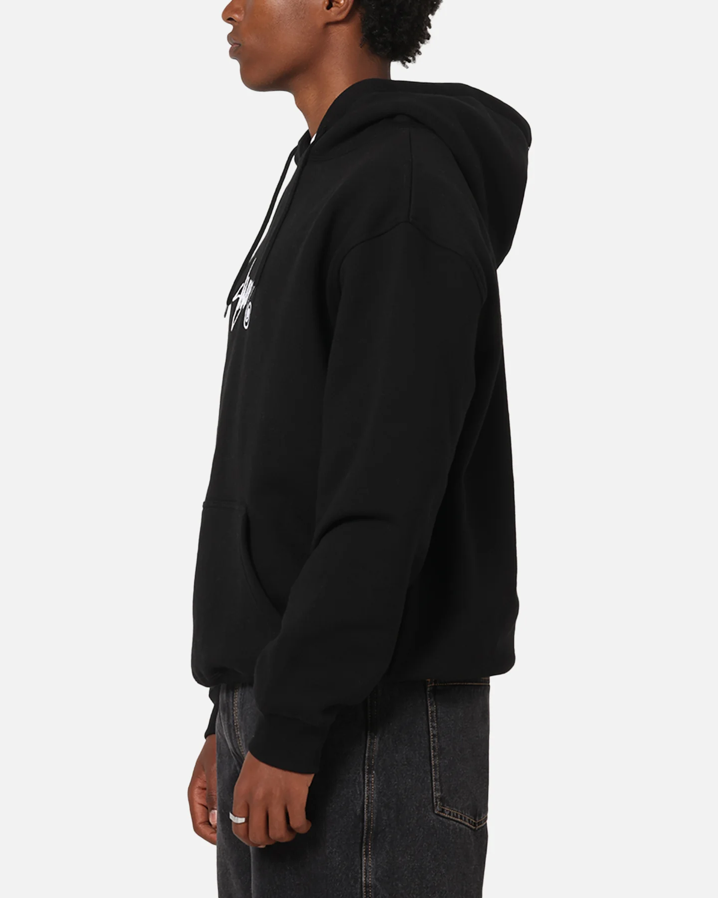 S Double Small Stock Hoodie Black - Image 5