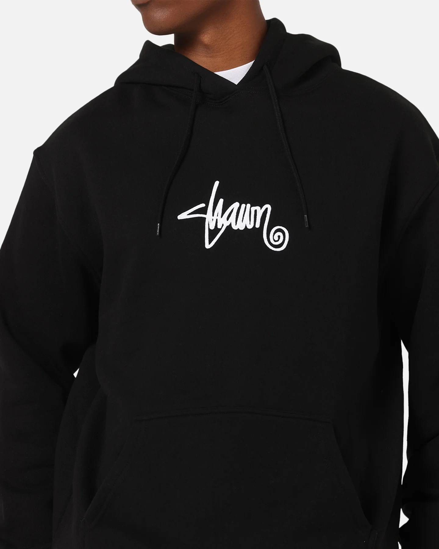 S Double Small Stock Hoodie Black - Image 6