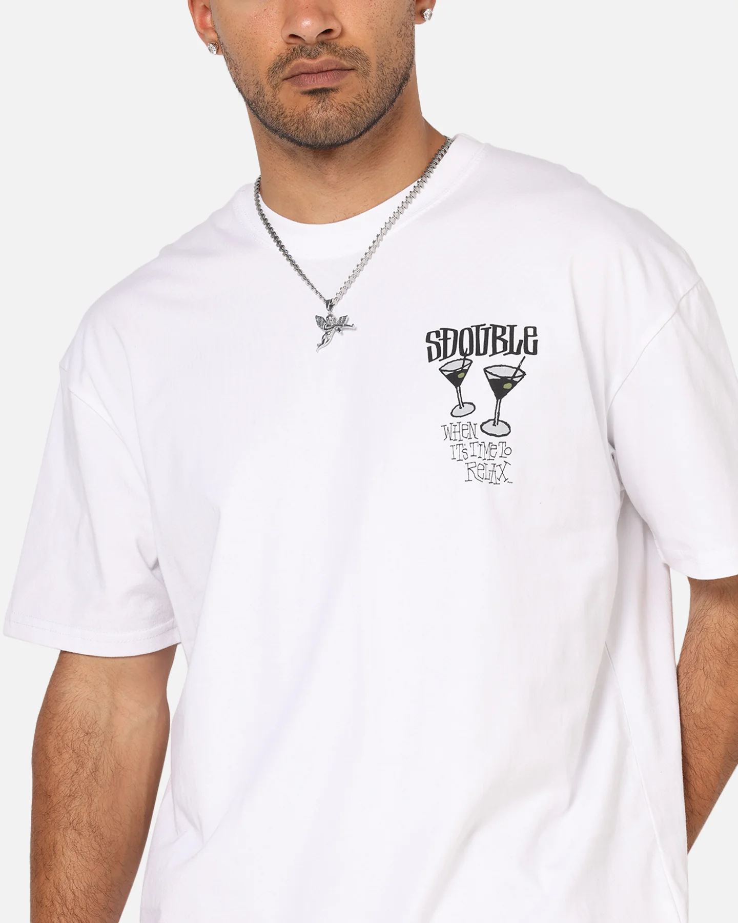 S Double Time To Relax T-Shirt White - Image 8