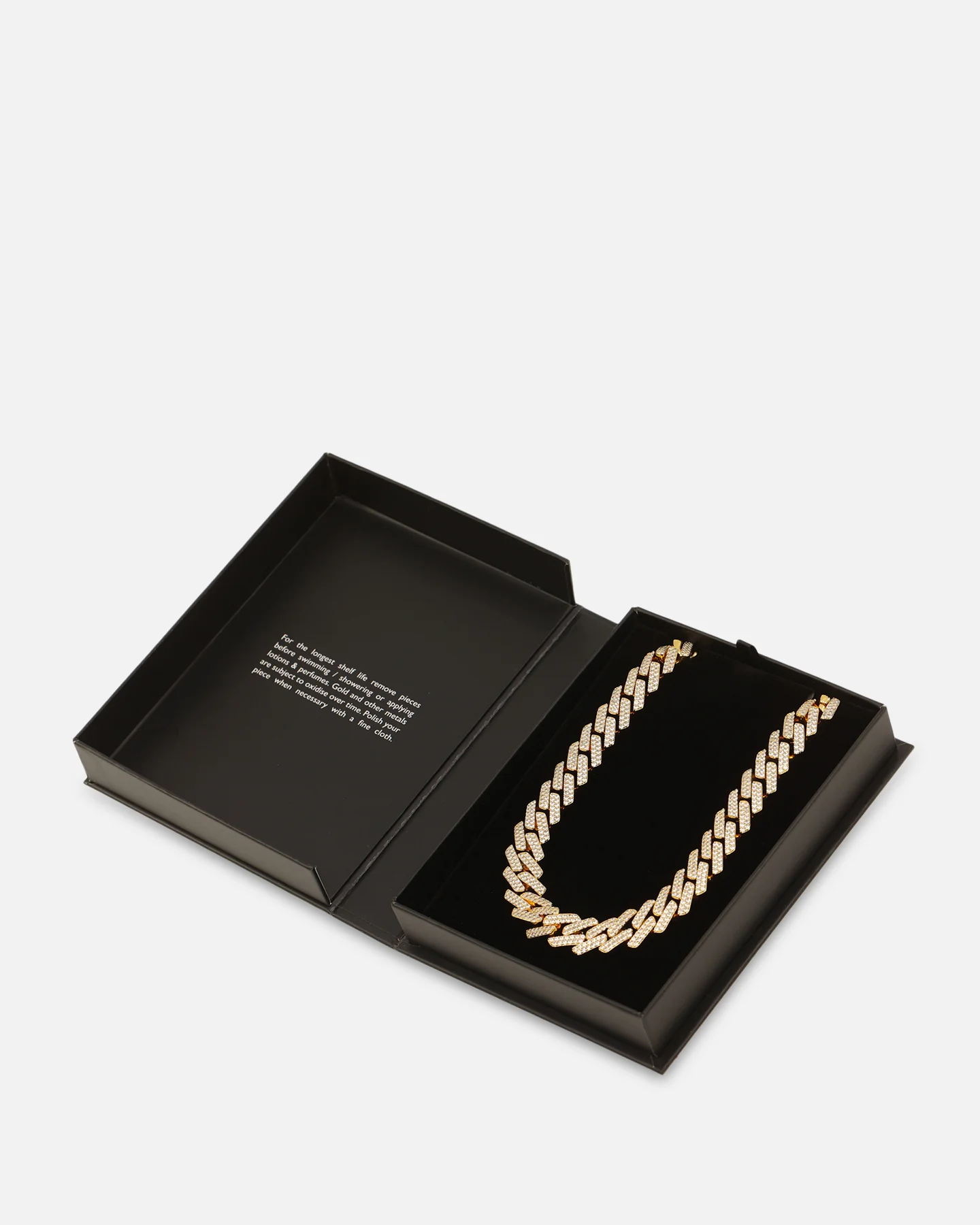 Saint Morta 18" 14mm Iced Interlink Chain Iced Gold - Image 9