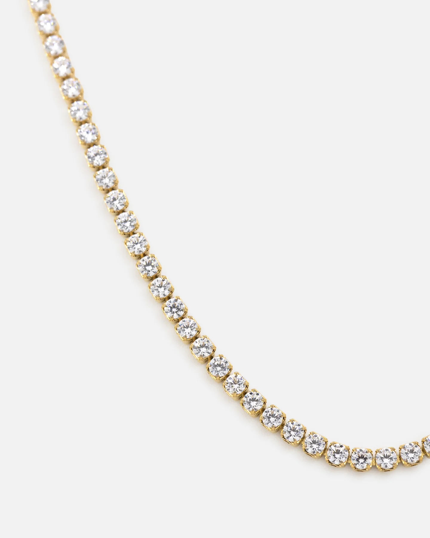 Saint Morta 2mm Micro Tennis Chain Iced Gold - Image 4