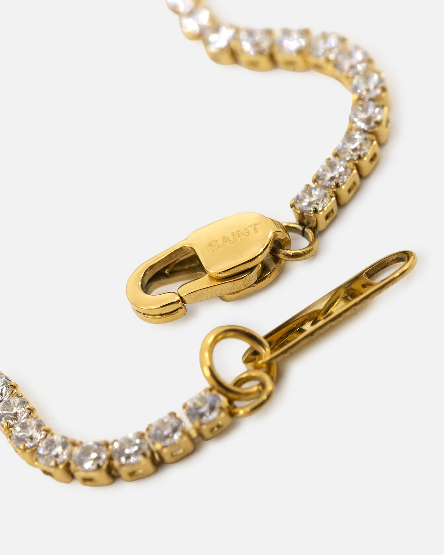 Saint Morta 2mm Micro Tennis Chain Iced Gold - Image 7