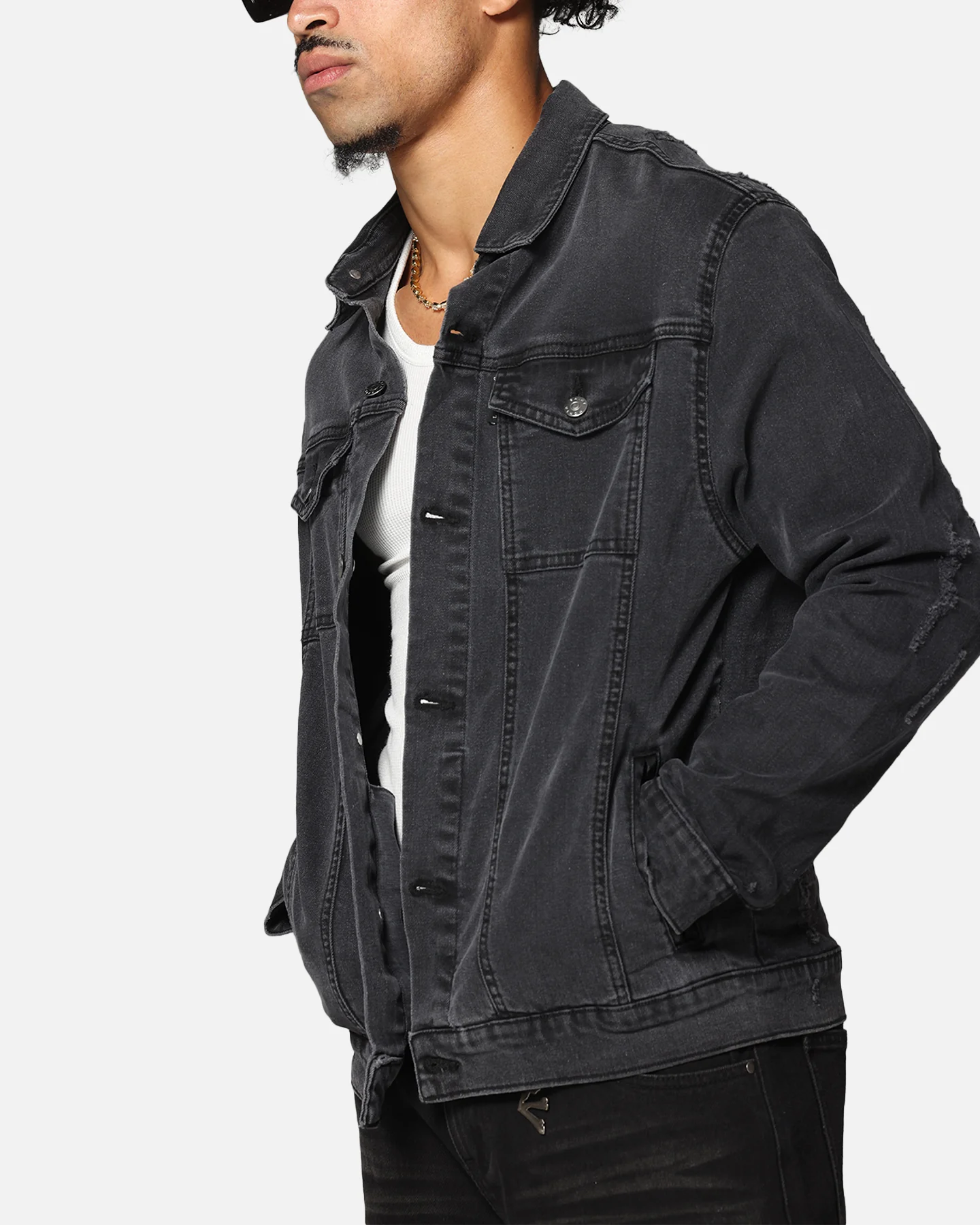 Saint Morta Men's Vintage Denim Jacket Aged Black - Image 4