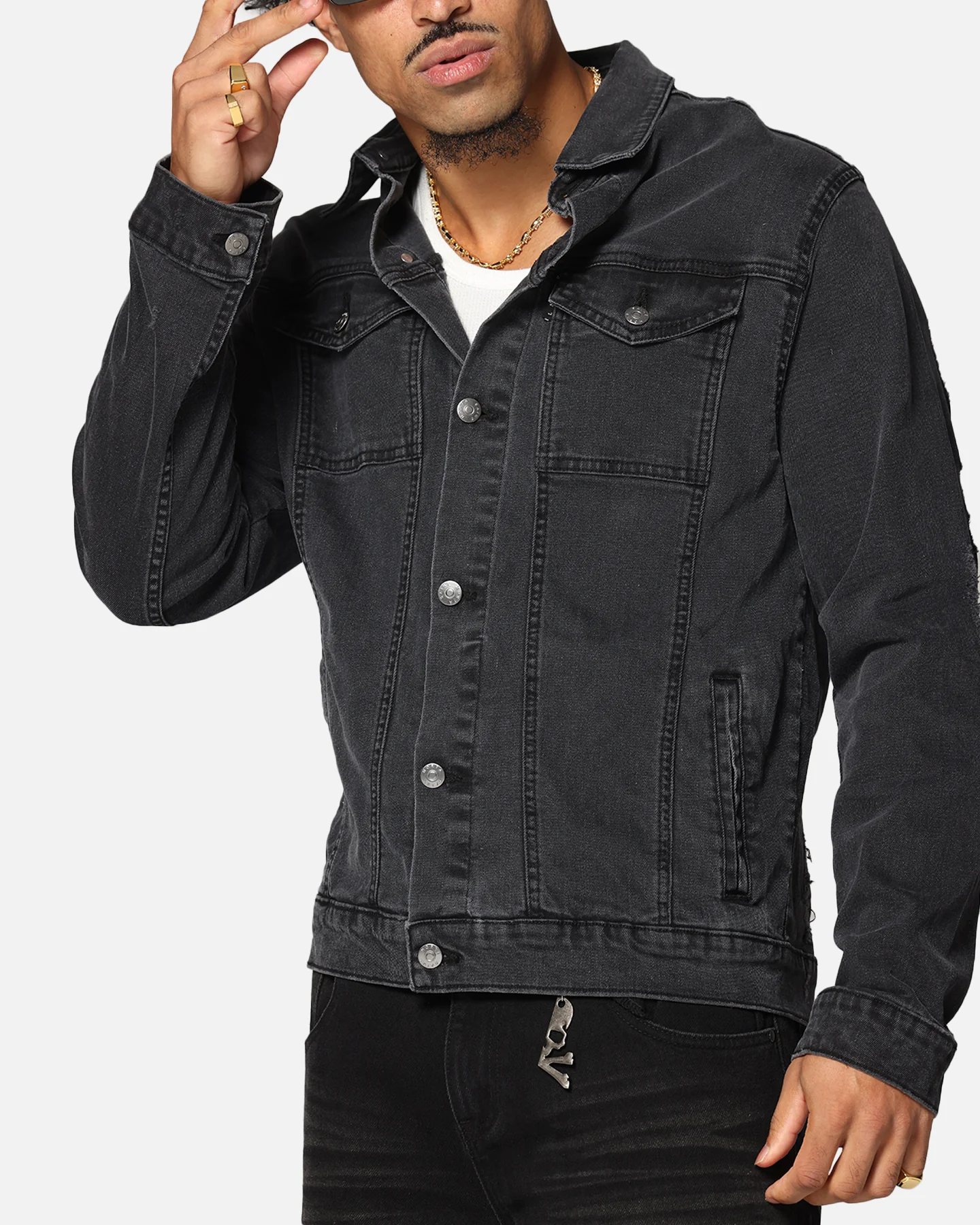 Saint Morta Men's Vintage Denim Jacket Aged Black - Image 5