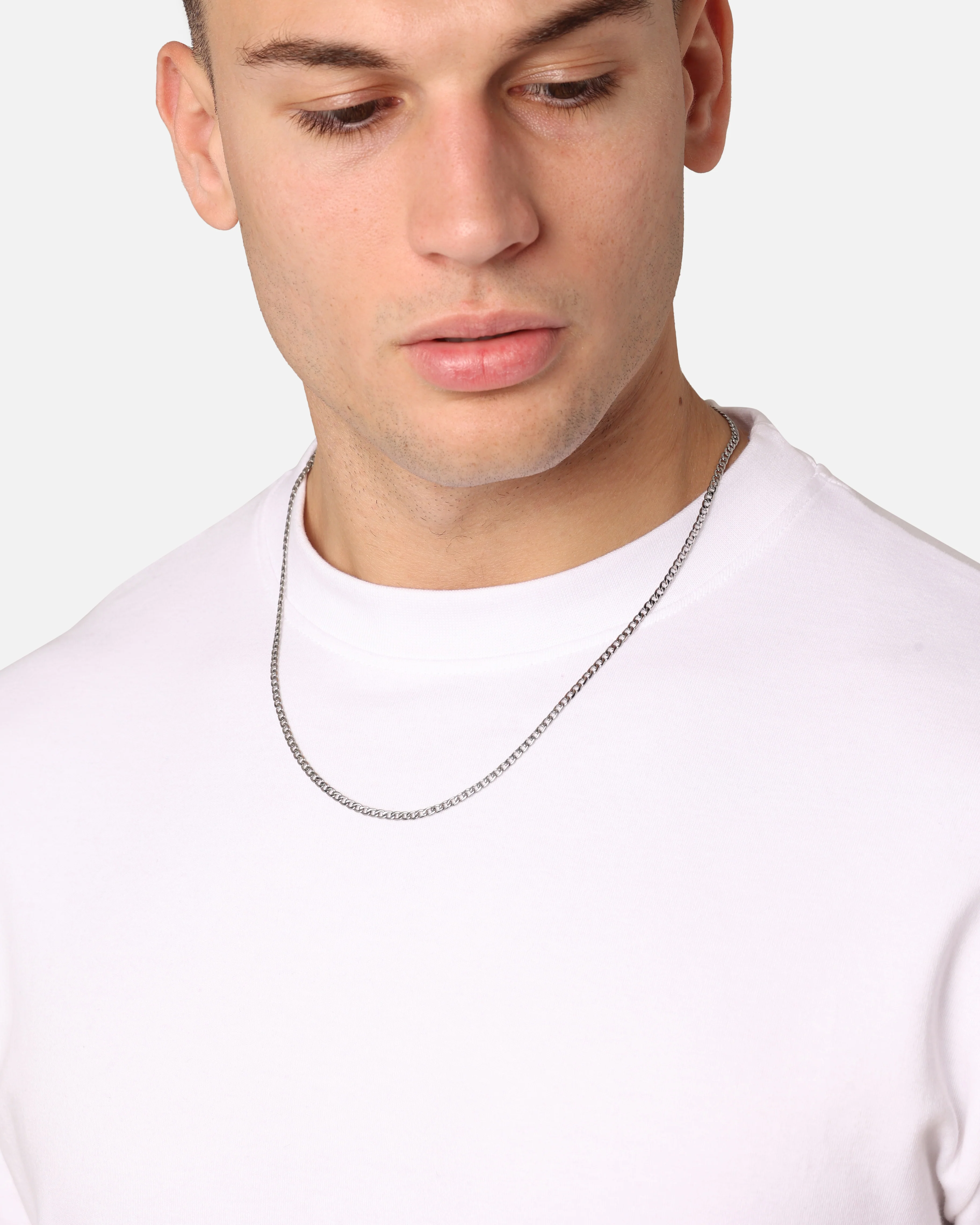 Saint Morta 3mm Smooth Cut Cuban Chain White Gold - Image 3