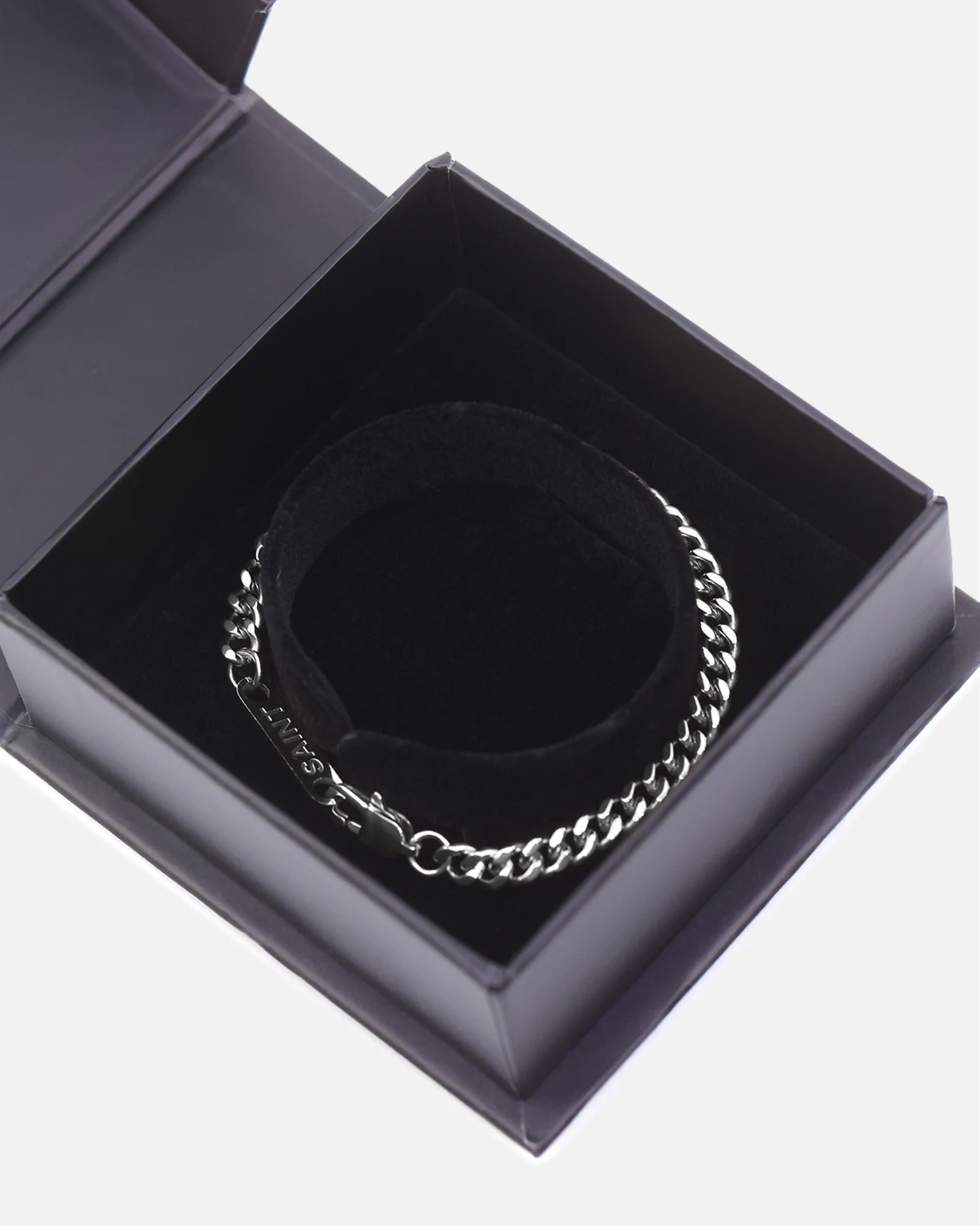Saint Morta 5mm Cuban Bracelet White Gold - Image 3