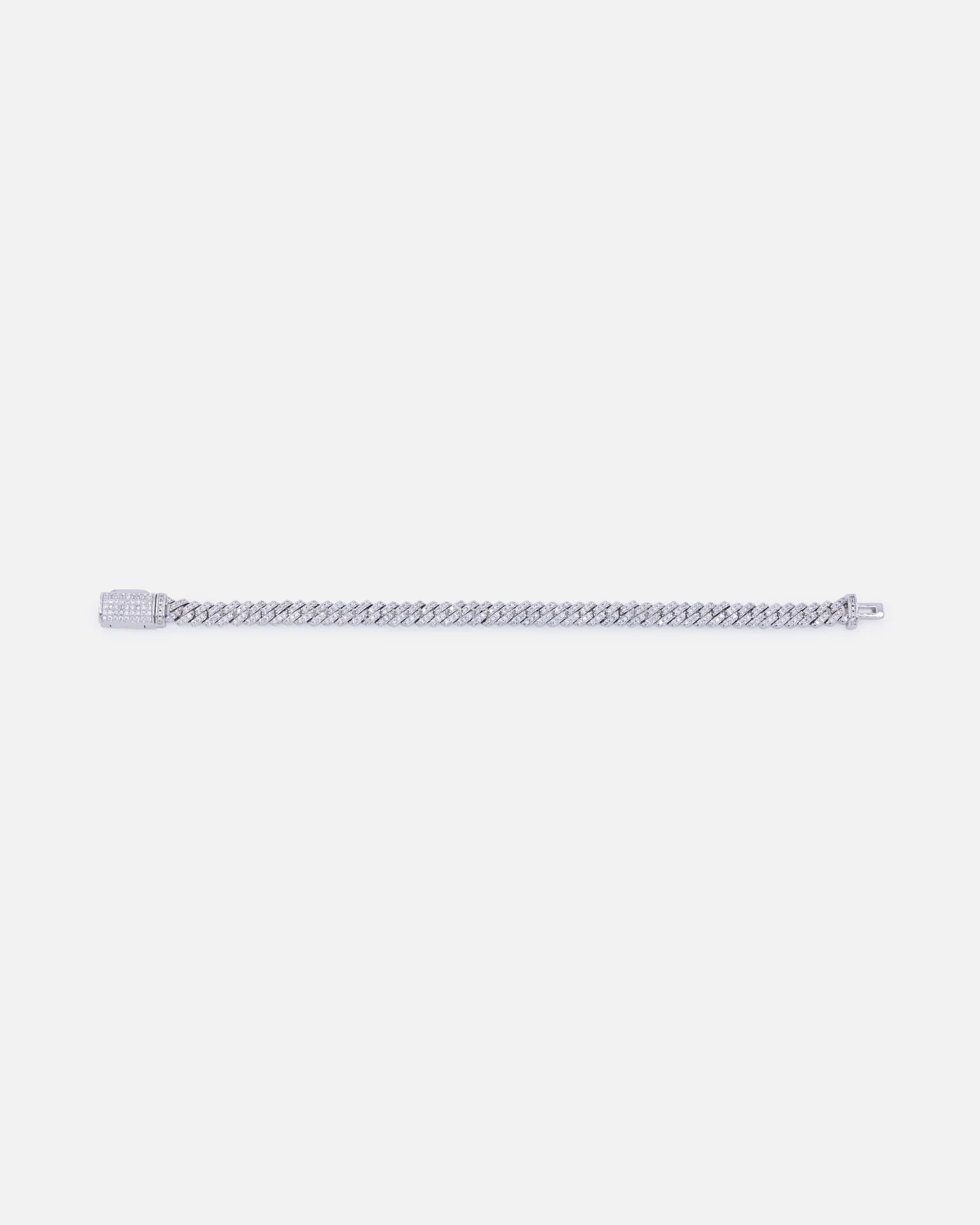 Saint Morta 6mm Iced Cuban Prong Bracelet Iced White Gold - Image 5