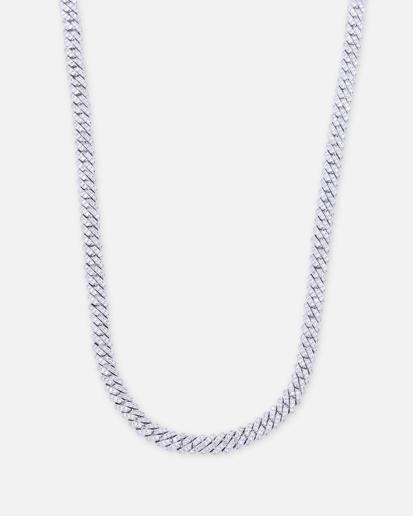 Saint Morta 6mm Iced Cuban Prong Chain Iced White Gold - Image 2