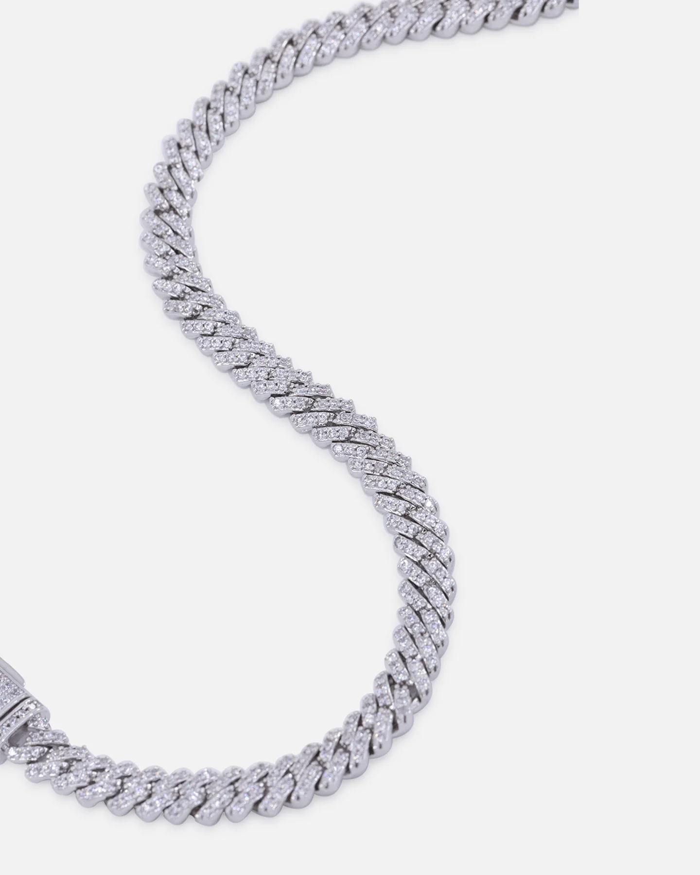 Saint Morta 6mm Iced Cuban Prong Chain Iced White Gold - Image 4
