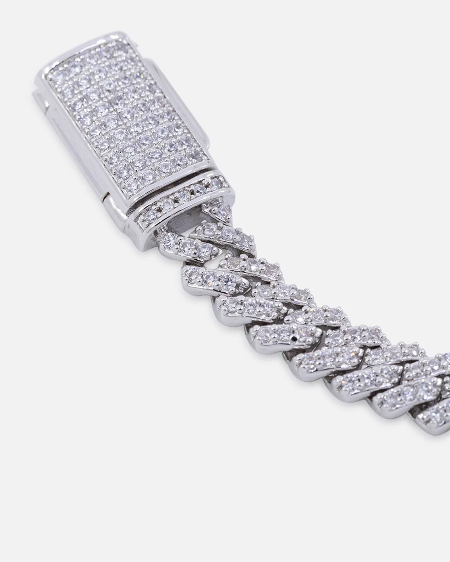 Saint Morta 6mm Iced Cuban Prong Chain Iced White Gold - Image 5