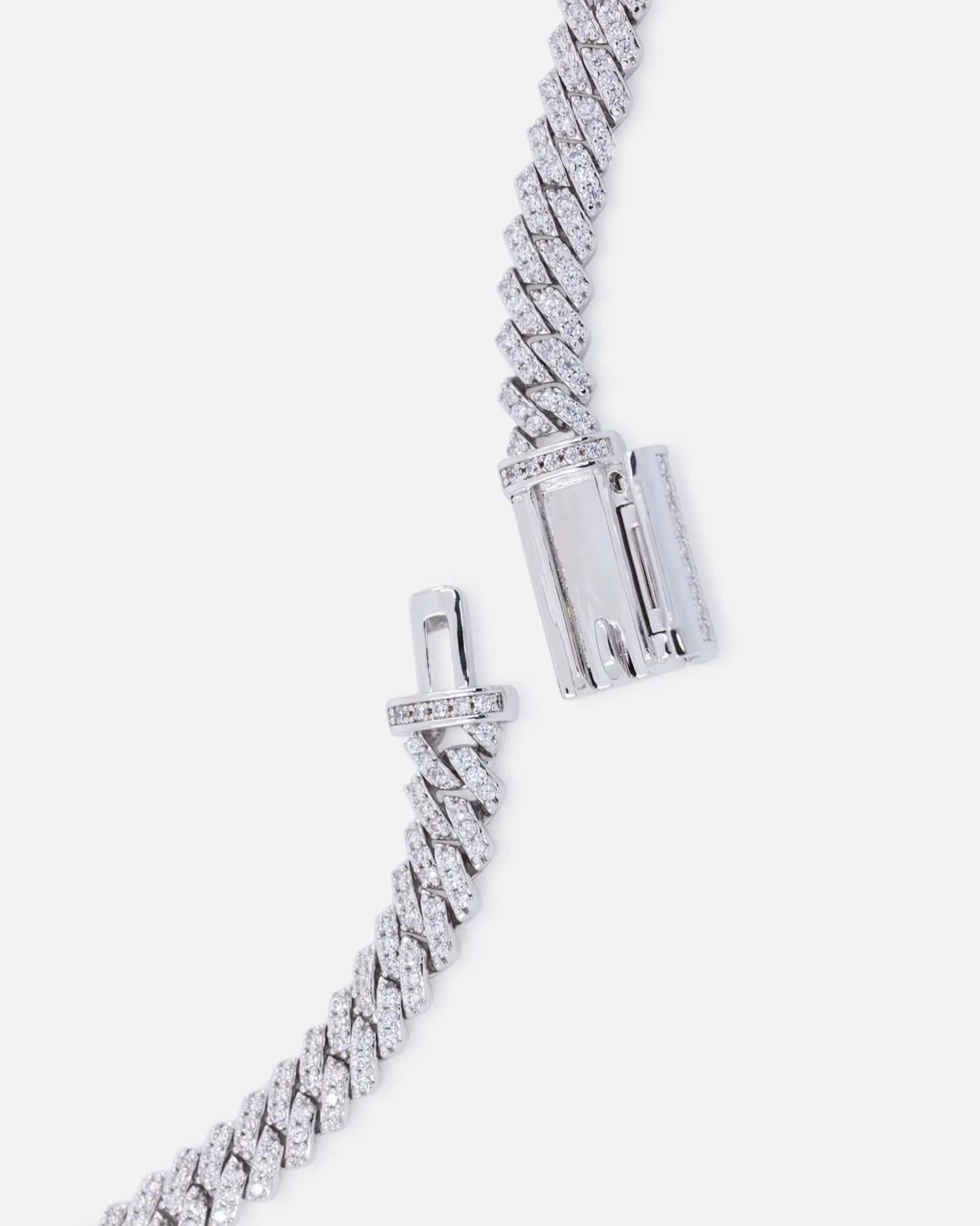 Saint Morta 6mm Iced Cuban Prong Chain Iced White Gold - Image 6