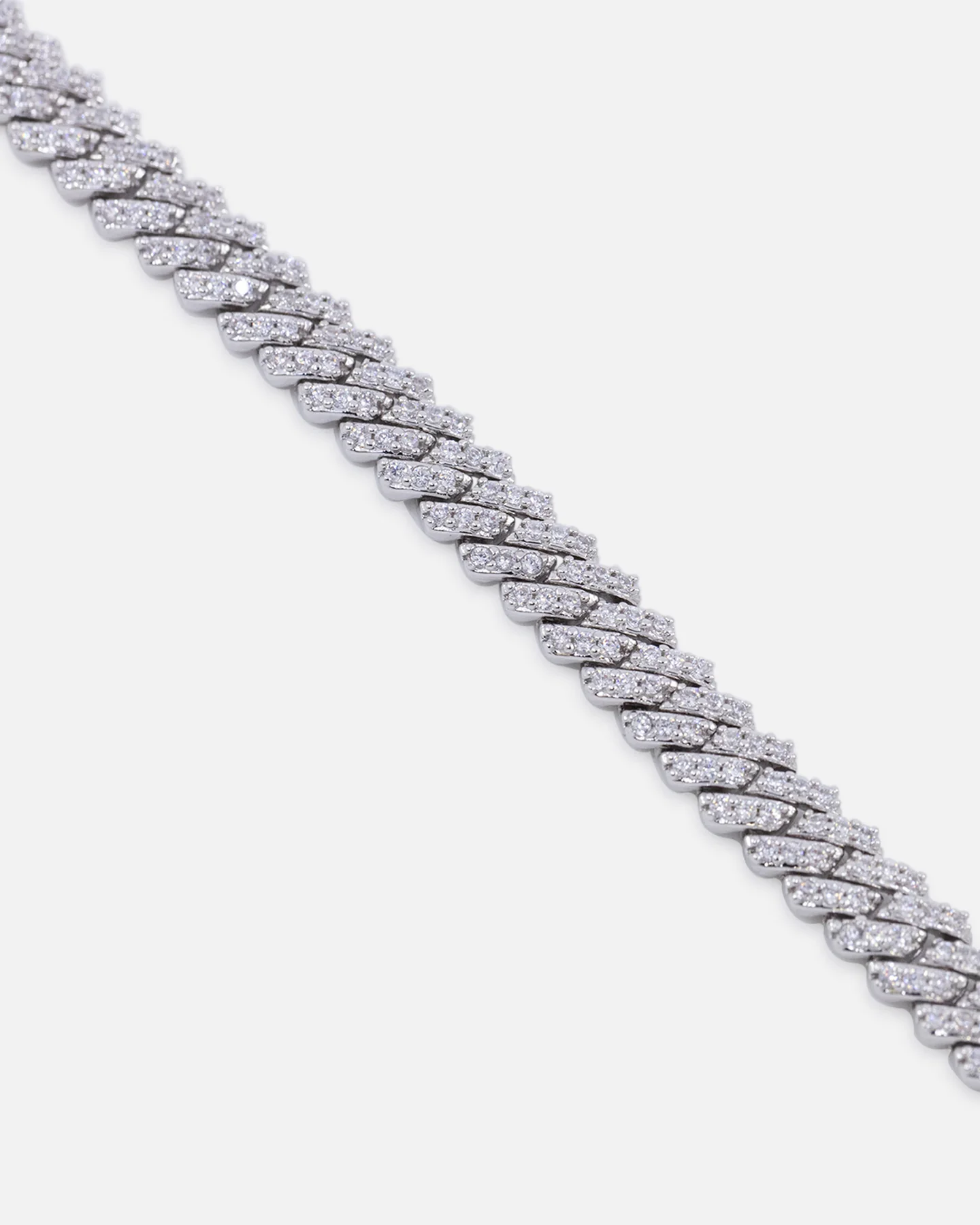 Saint Morta 6mm Iced Cuban Prong Chain Iced White Gold - Image 7