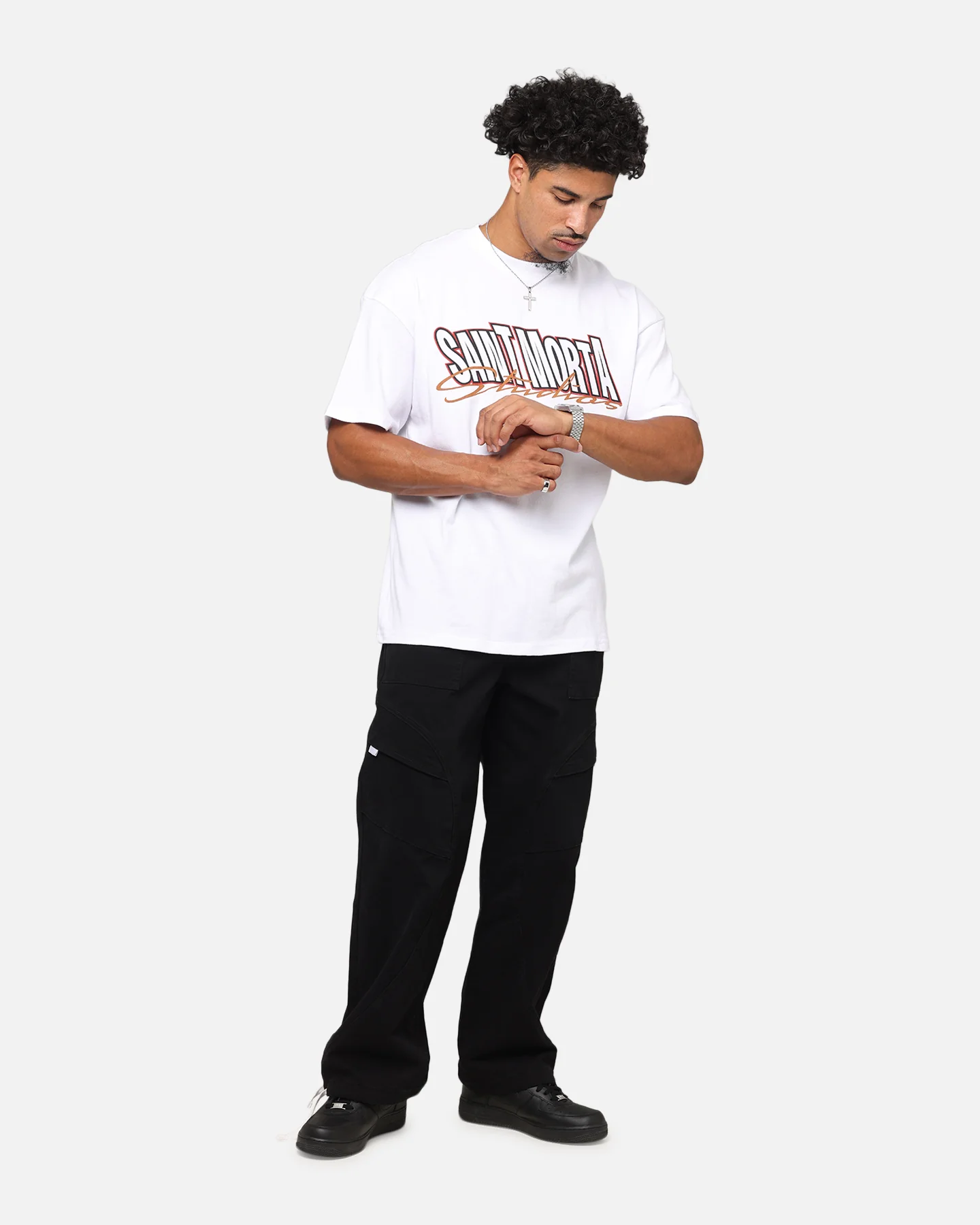 Saint Morta Aera Baggy Cargo Pants Vintage Black - Image 2