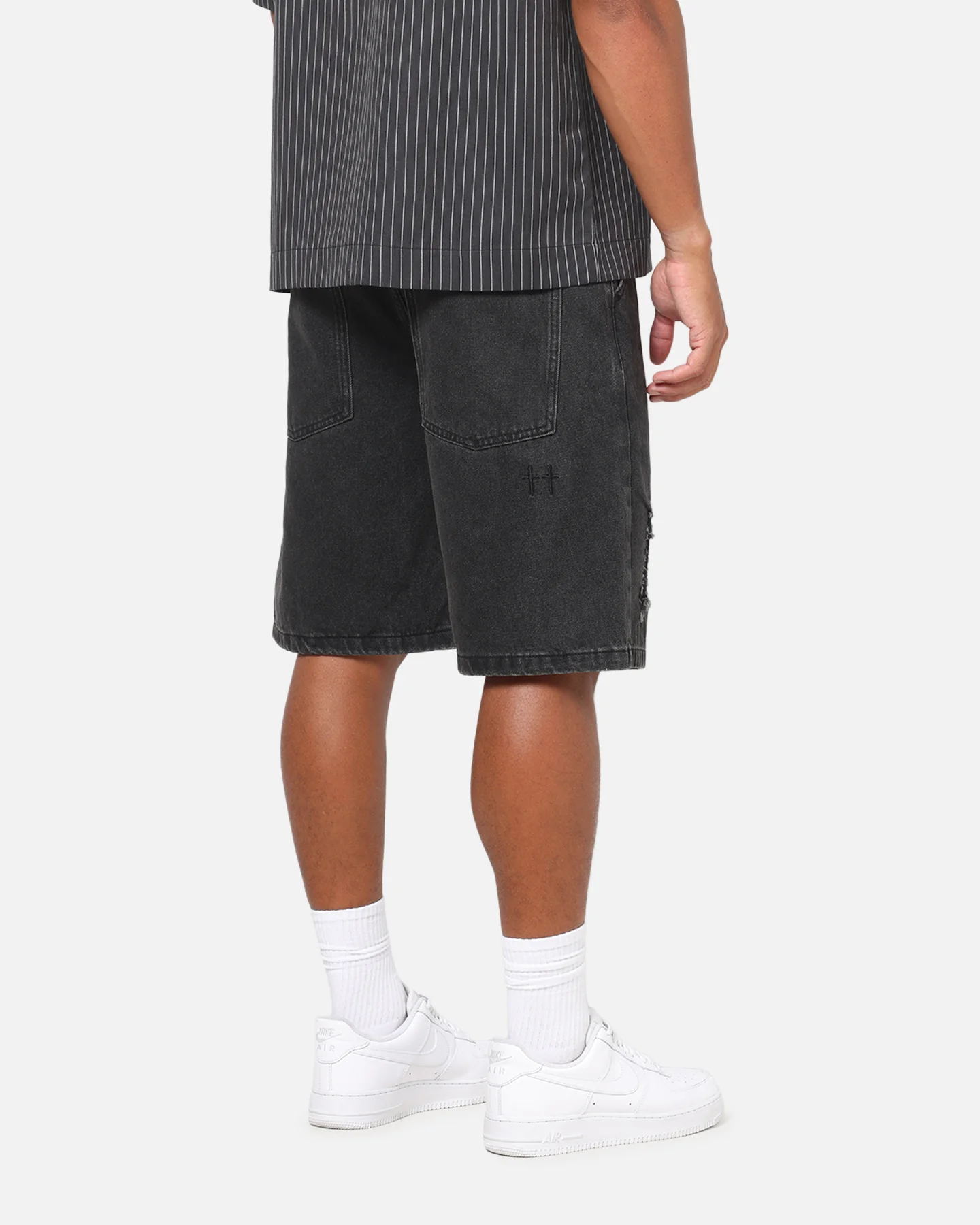 Saint Morta Amplus Distressed Jorts Black Shadow - Image 5