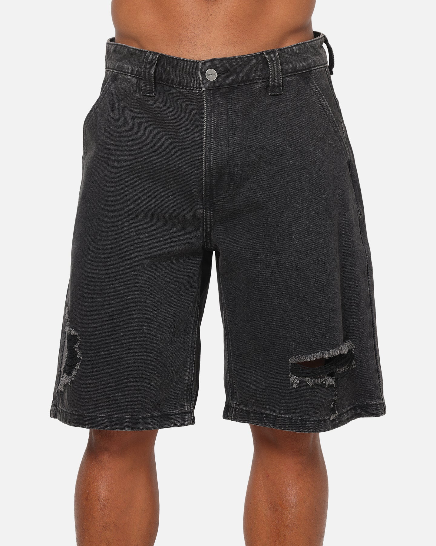 Saint Morta Amplus Distressed Jorts Black Shadow - Image 7