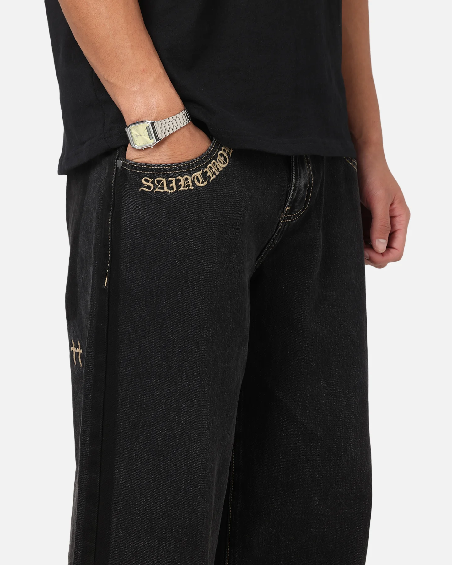 Saint Morta Amplus Rodeo Drive Recon Jeans Black Shadow - Image 3