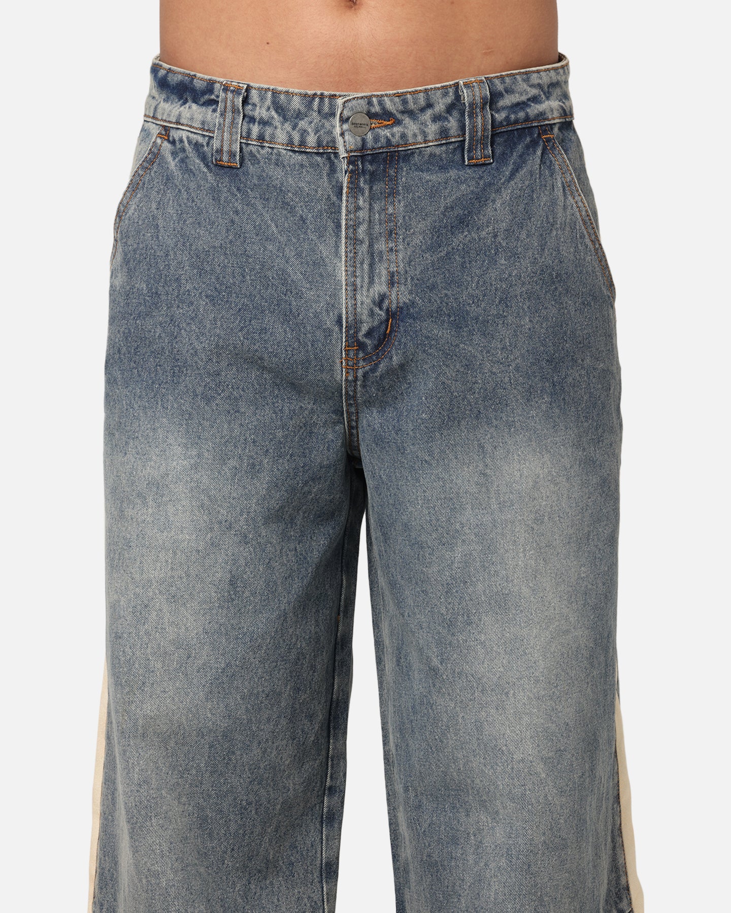 Saint Morta Amplus Sidewinder Jeans Dirty Denim/Off White - Image 8