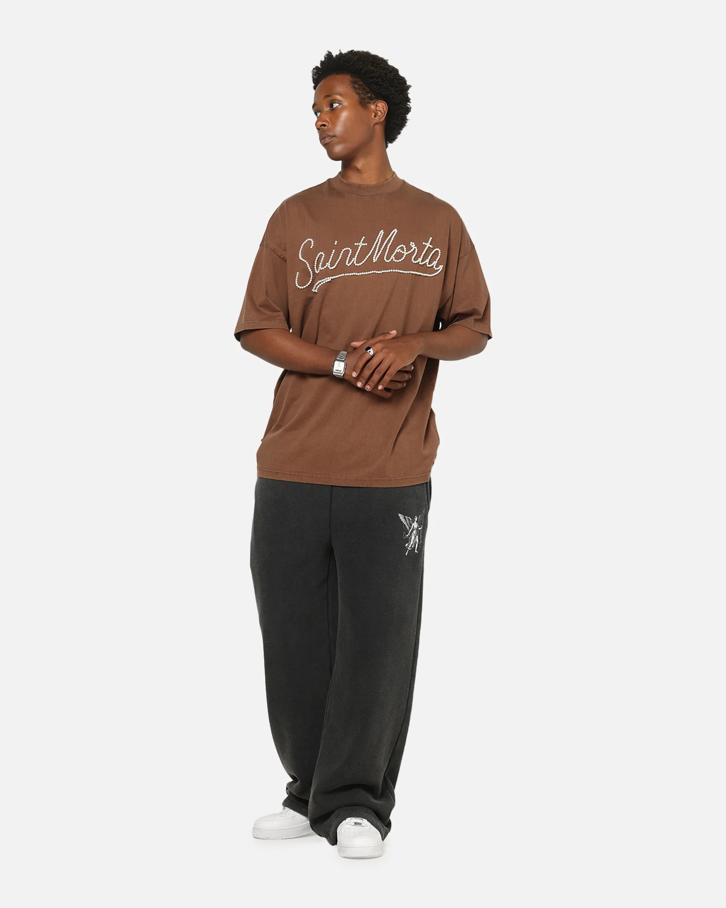 Saint Morta Archangel Sweatpants Black/Off White - Image 2