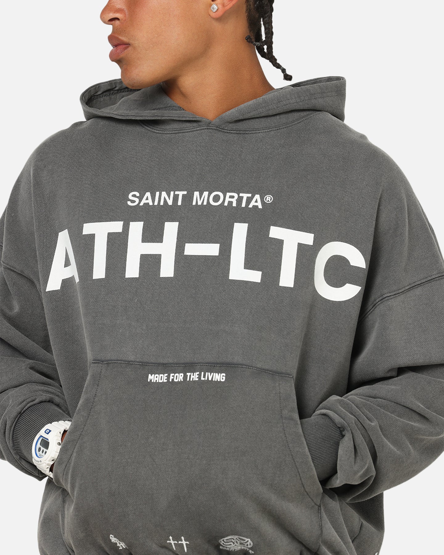 Saint Morta Athltc Hoodie Washed Charcoal - Image 7