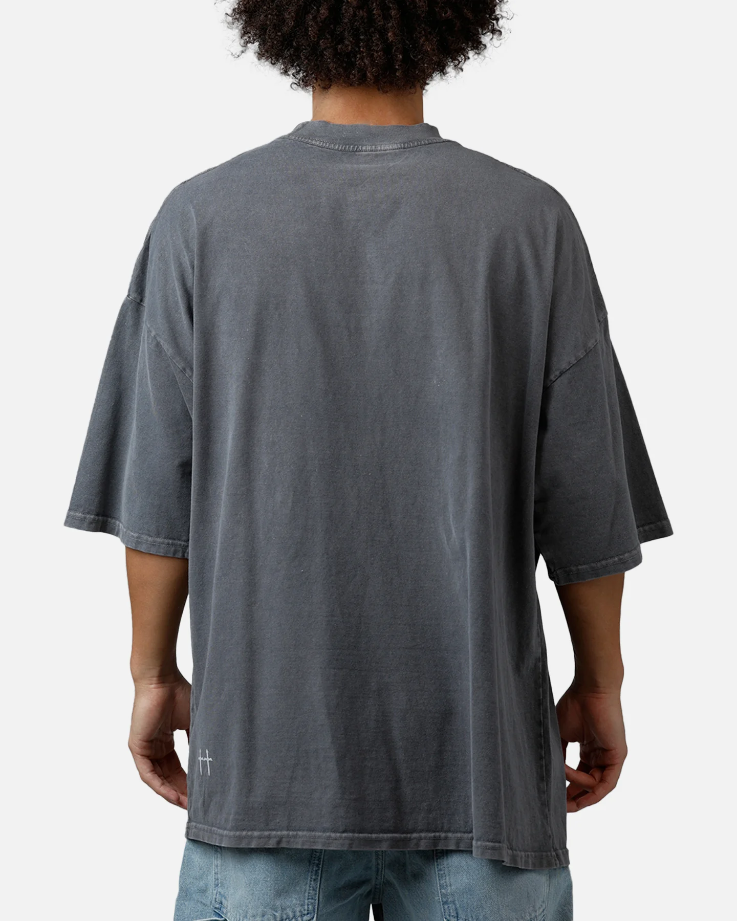 Saint Morta Barbaric Mock Neck T-Shirt Washed Charcoal - Image 2