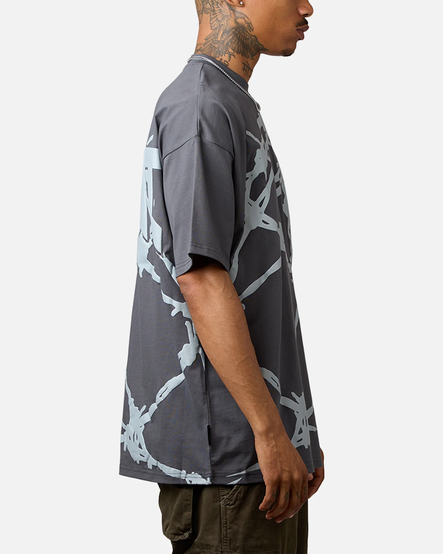 Saint Morta Barberry Boxy T-Shirt Gray - Image 4