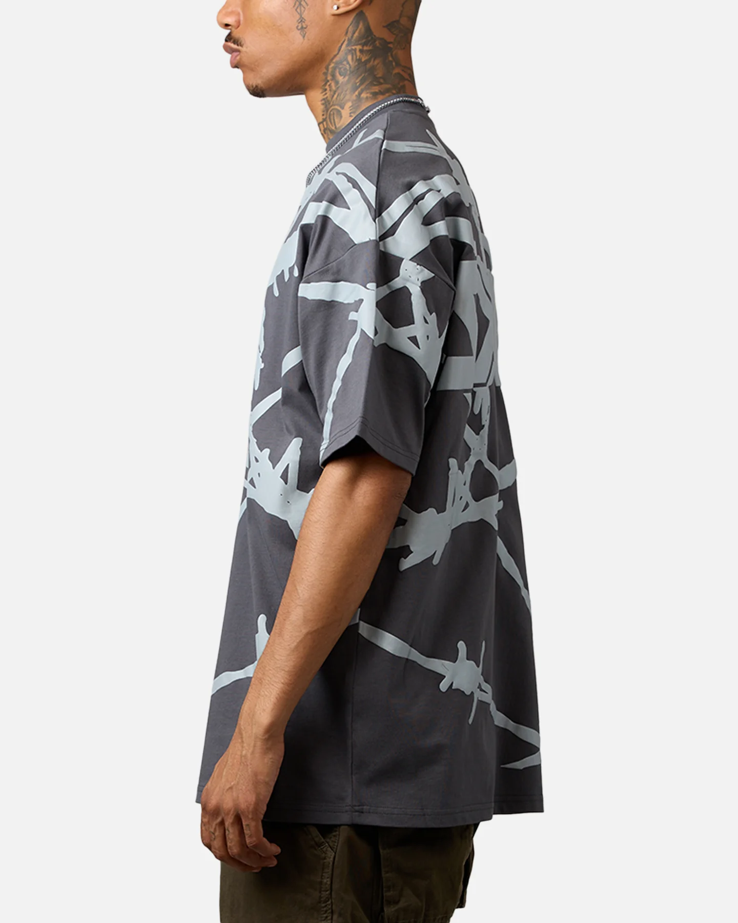 Saint Morta Barberry Boxy T-Shirt Gray - Image 5