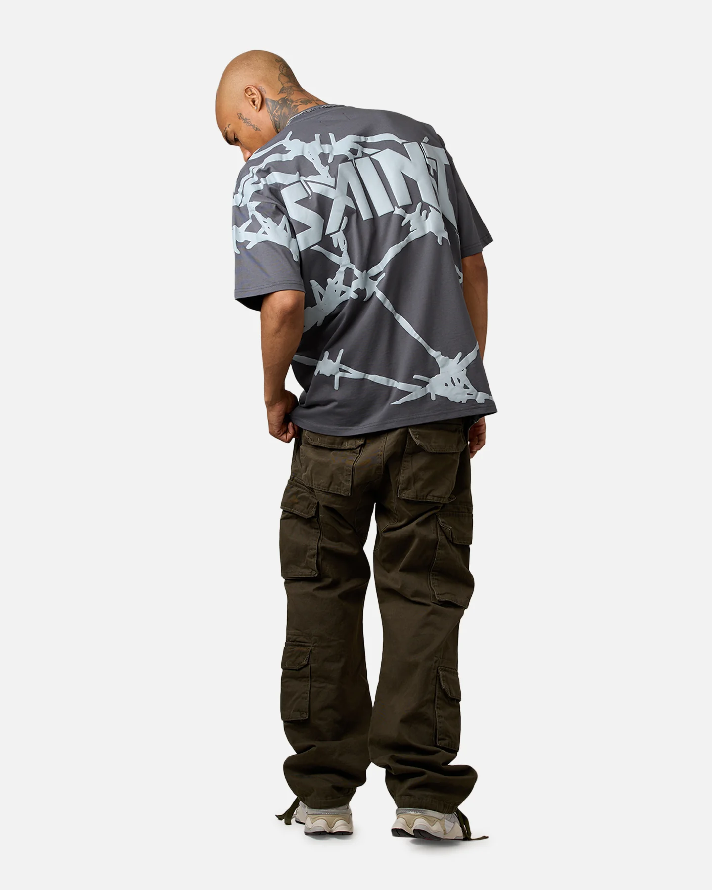 Saint Morta Barberry Boxy T-Shirt Gray - Image 6