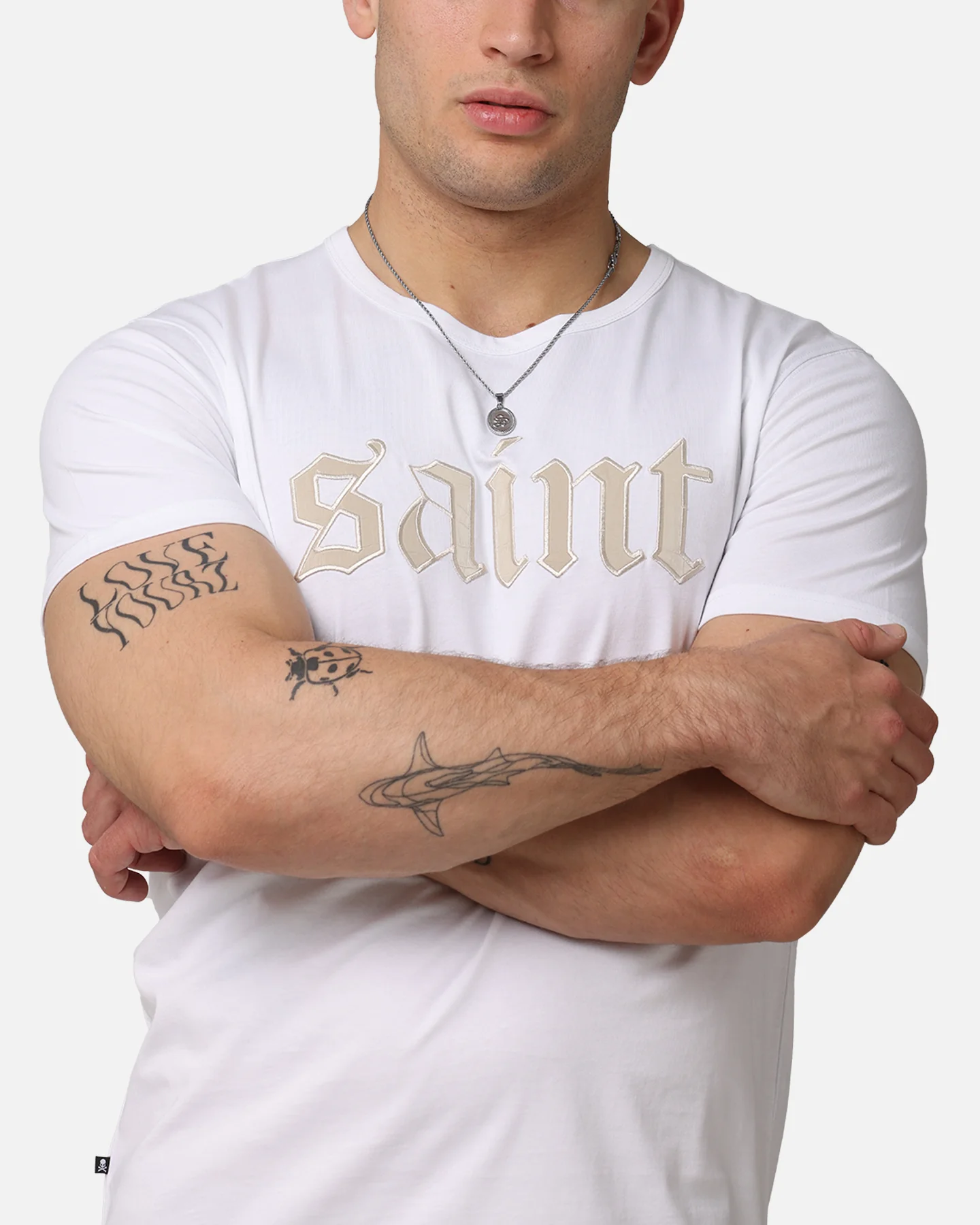 Saint Morta Cambronne Snake El Duplo T-Shirt White/Stone - Image 6