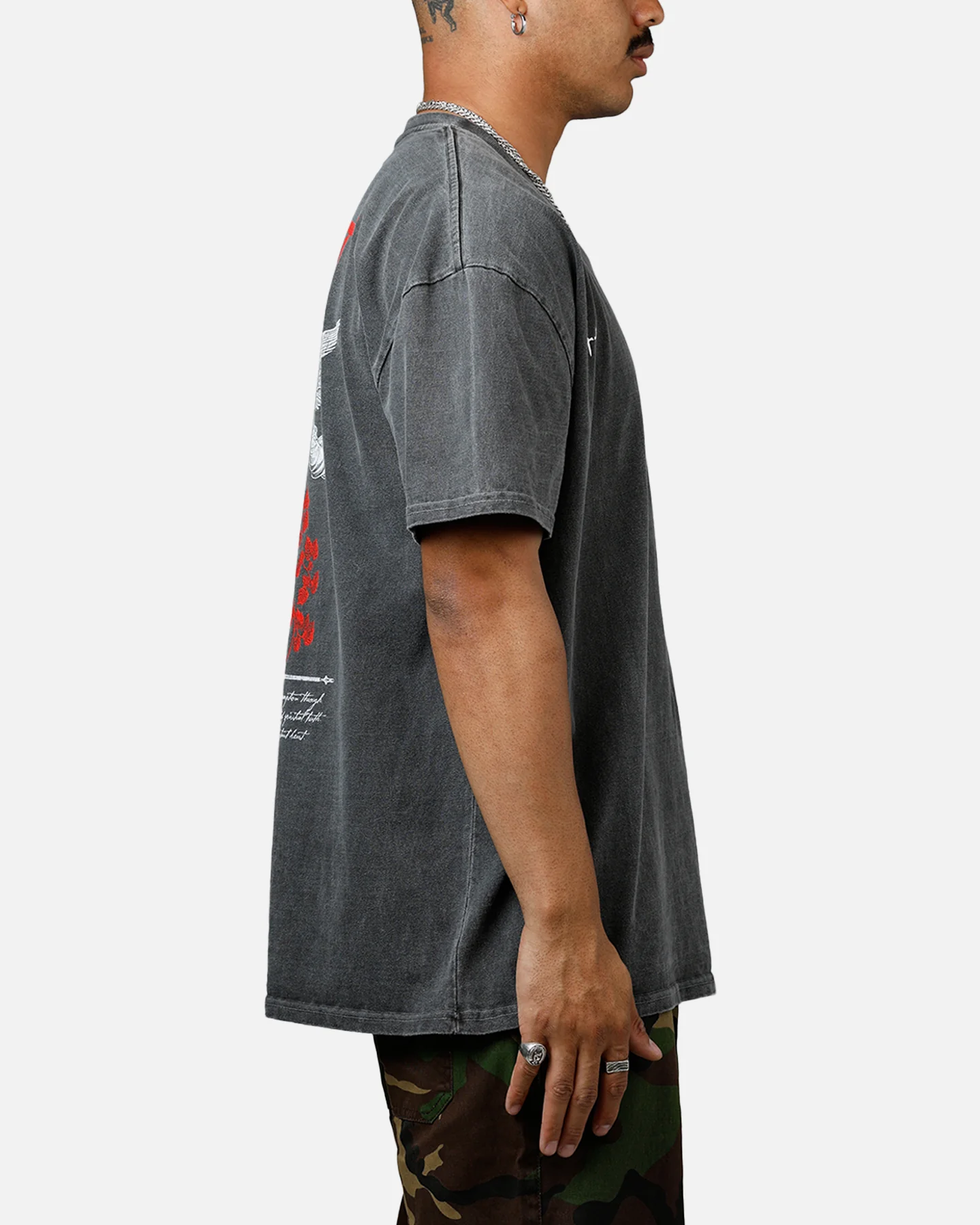 Saint Morta Candle Lit Boxy T-Shirt Black Wash - Image 4