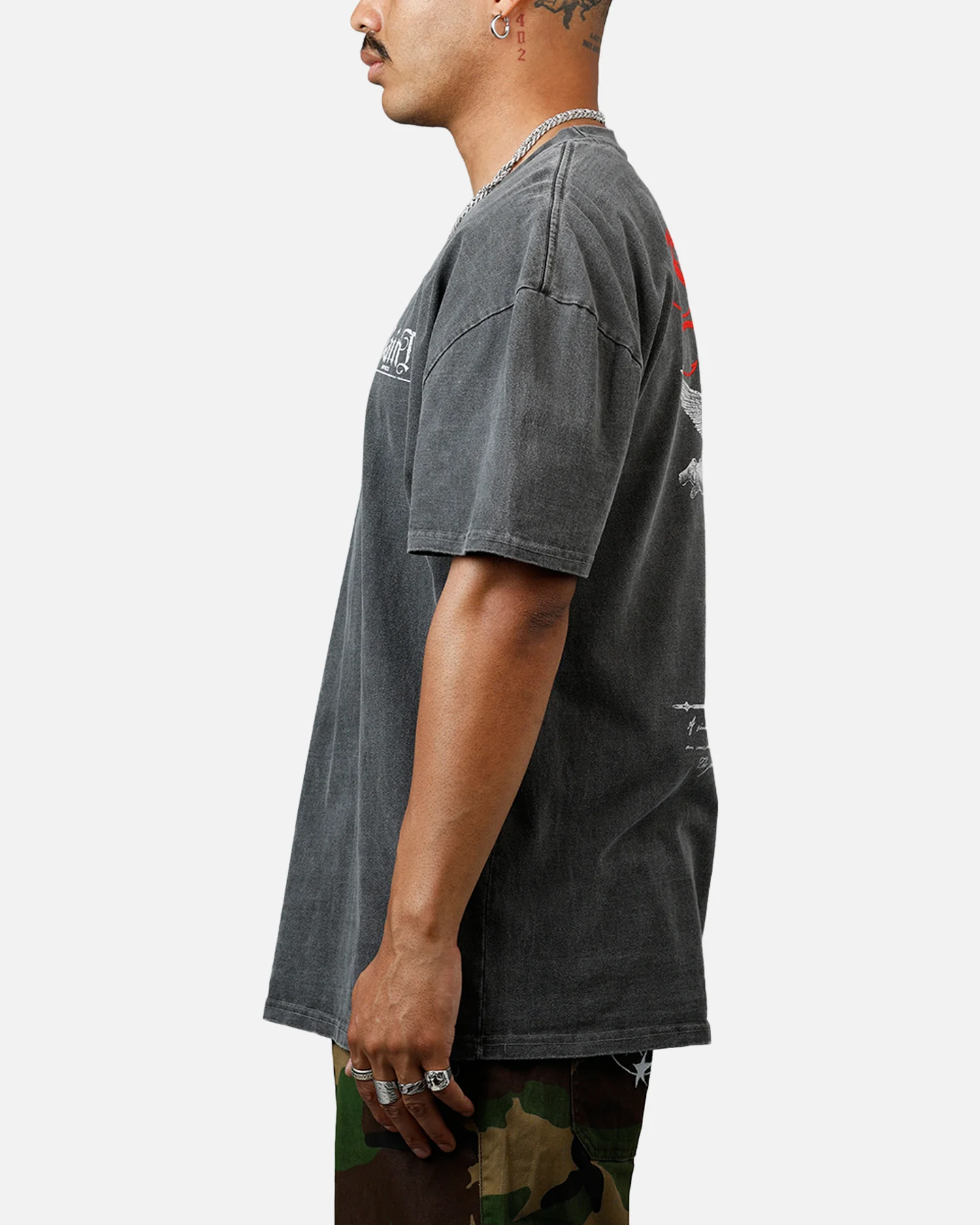 Saint Morta Candle Lit Boxy T-Shirt Black Wash - Image 5