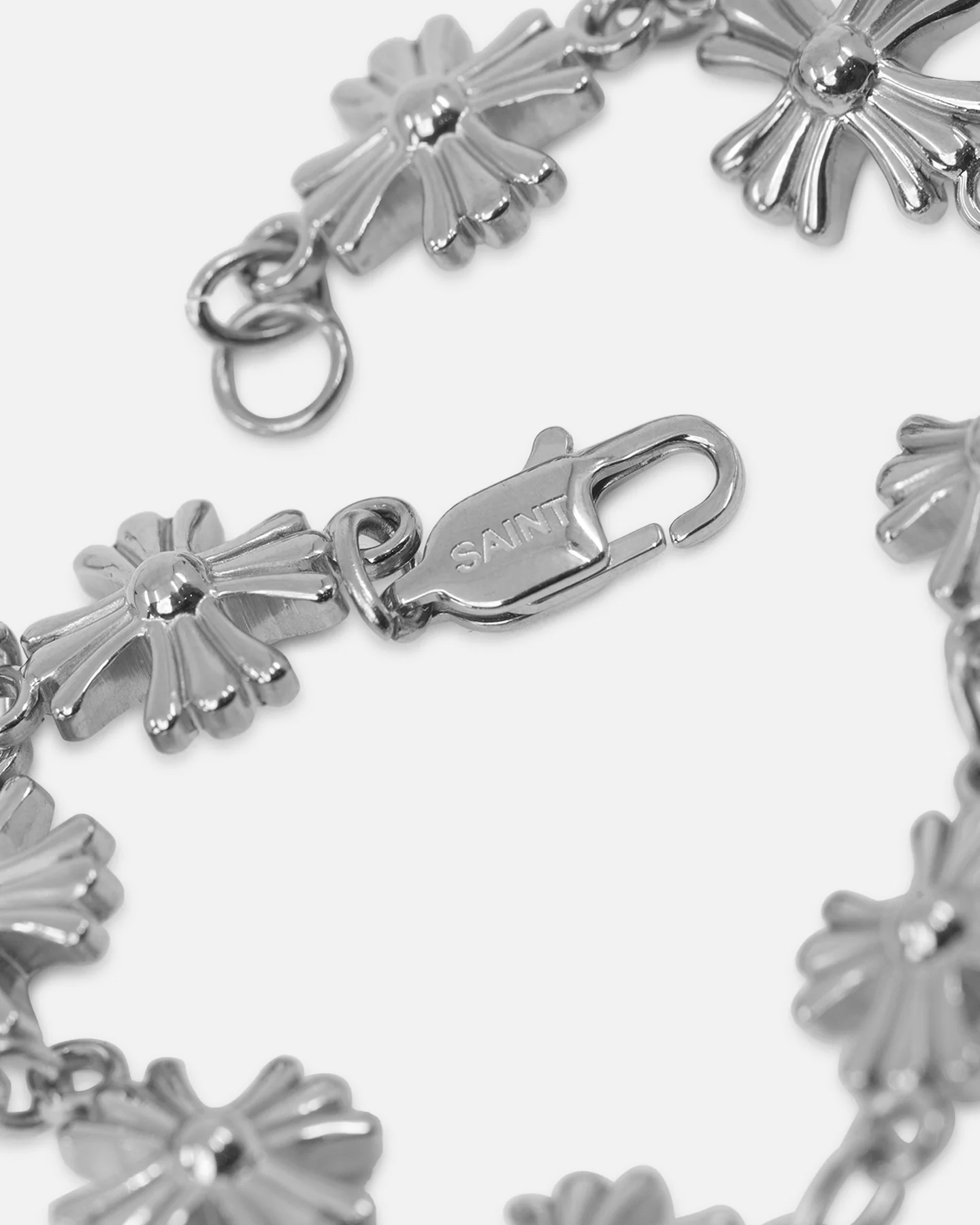 Saint Morta Chrome Cross Bracelet White Gold - Image 5