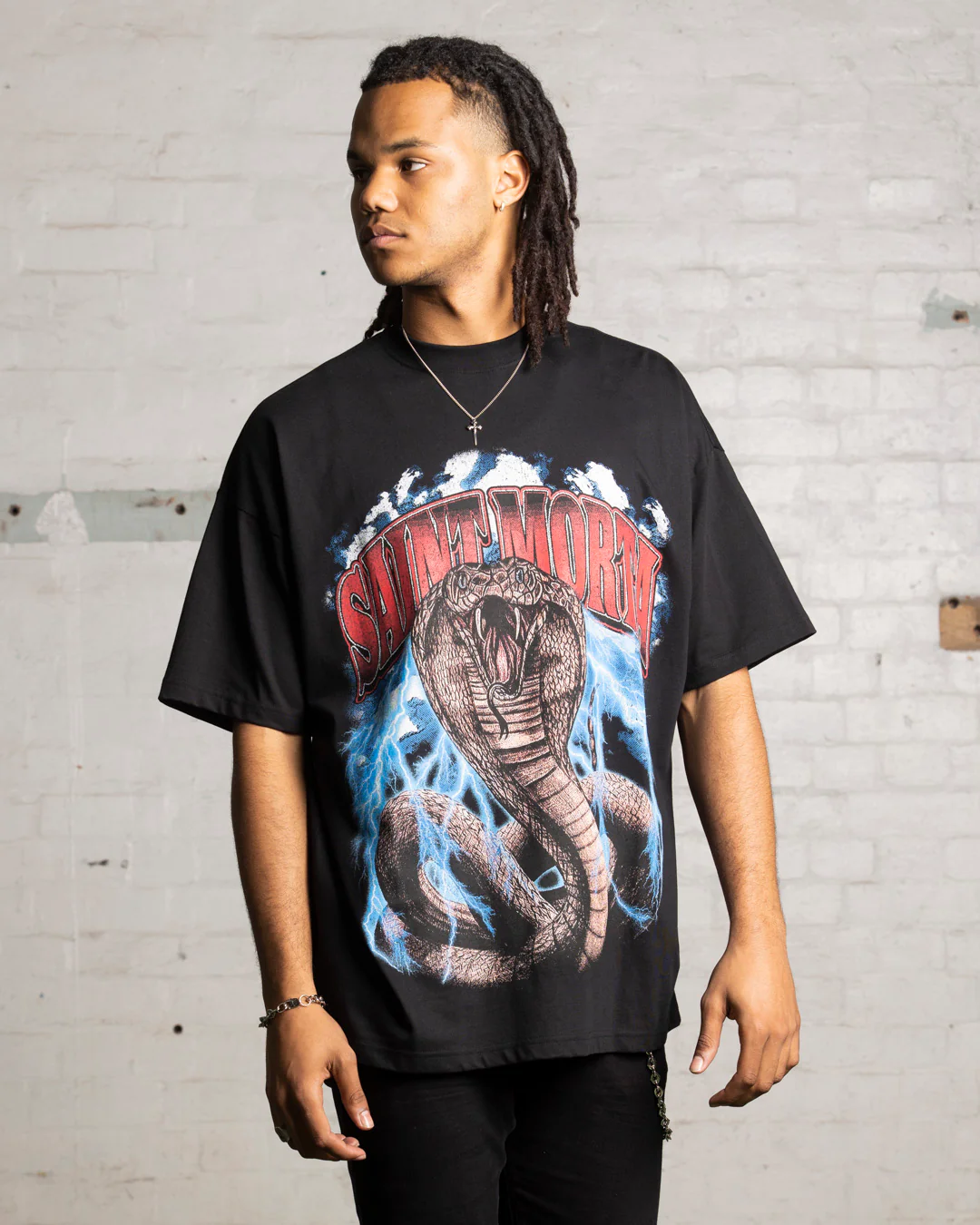 Saint Morta Cobra Boxy T-Shirt Black - Image 13