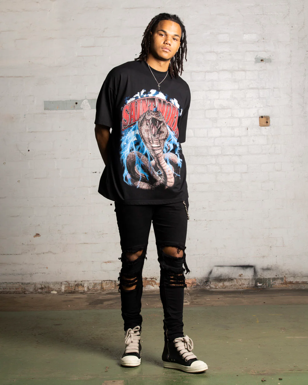 Saint Morta Cobra Boxy T-Shirt Black - Image 14
