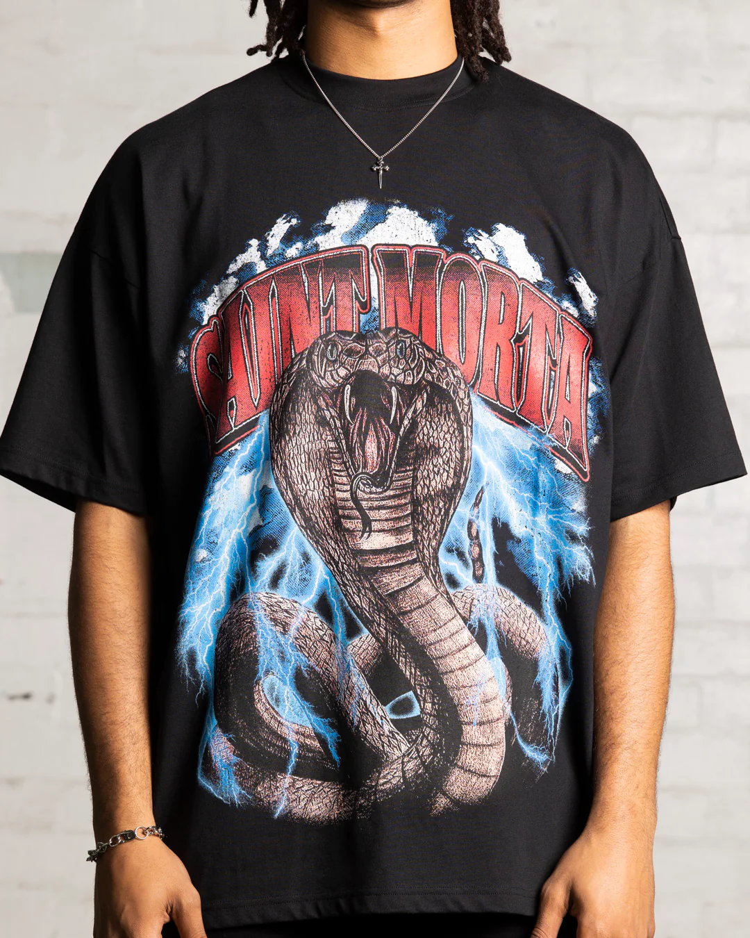 Saint Morta Cobra Boxy T-Shirt Black - Image 15