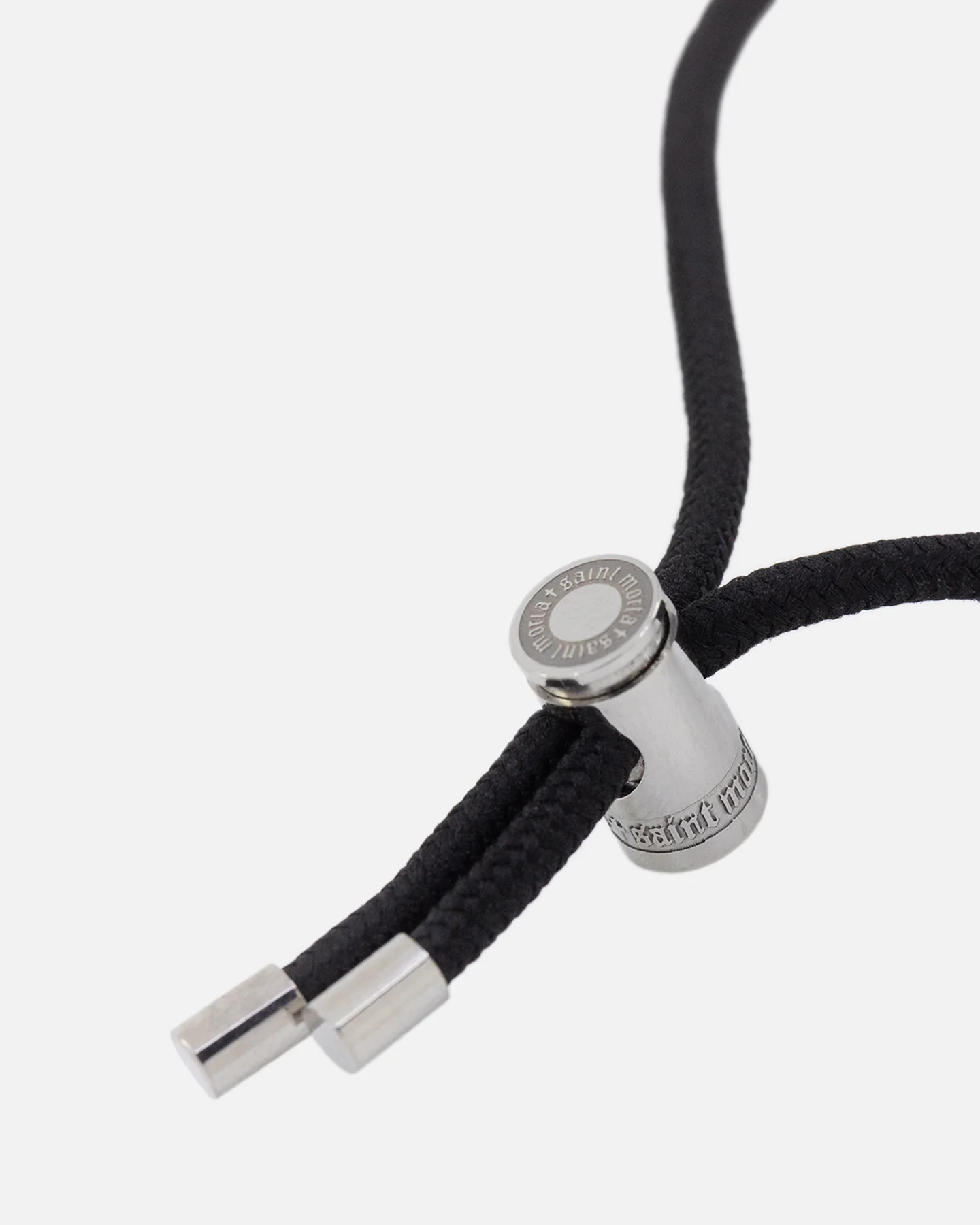 Saint Morta Cord Toggle Bracelet Black/White Gold - Image 2