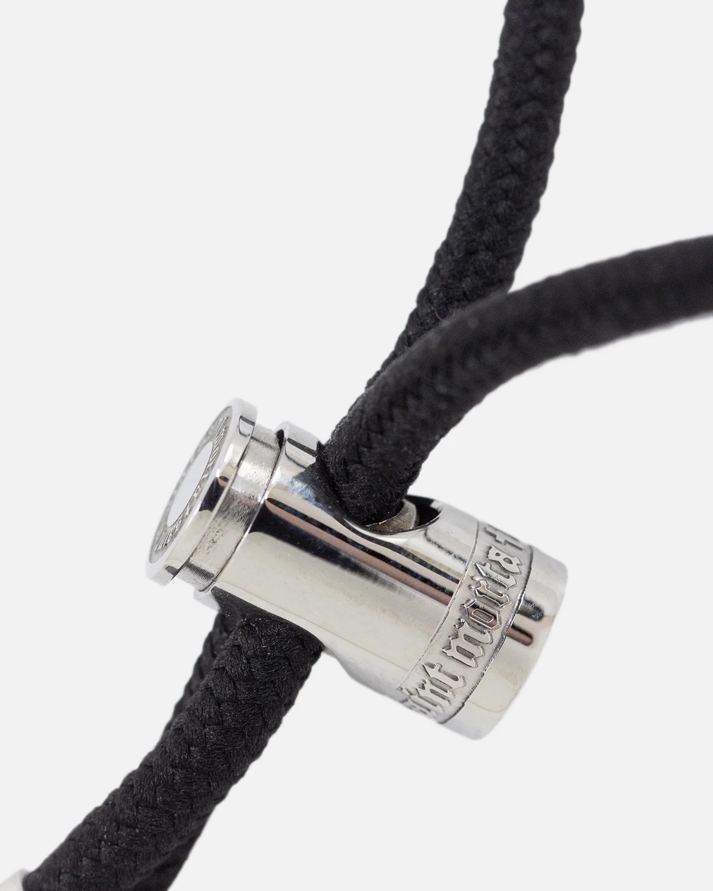Saint Morta Cord Toggle Bracelet Black/White Gold - Image 3